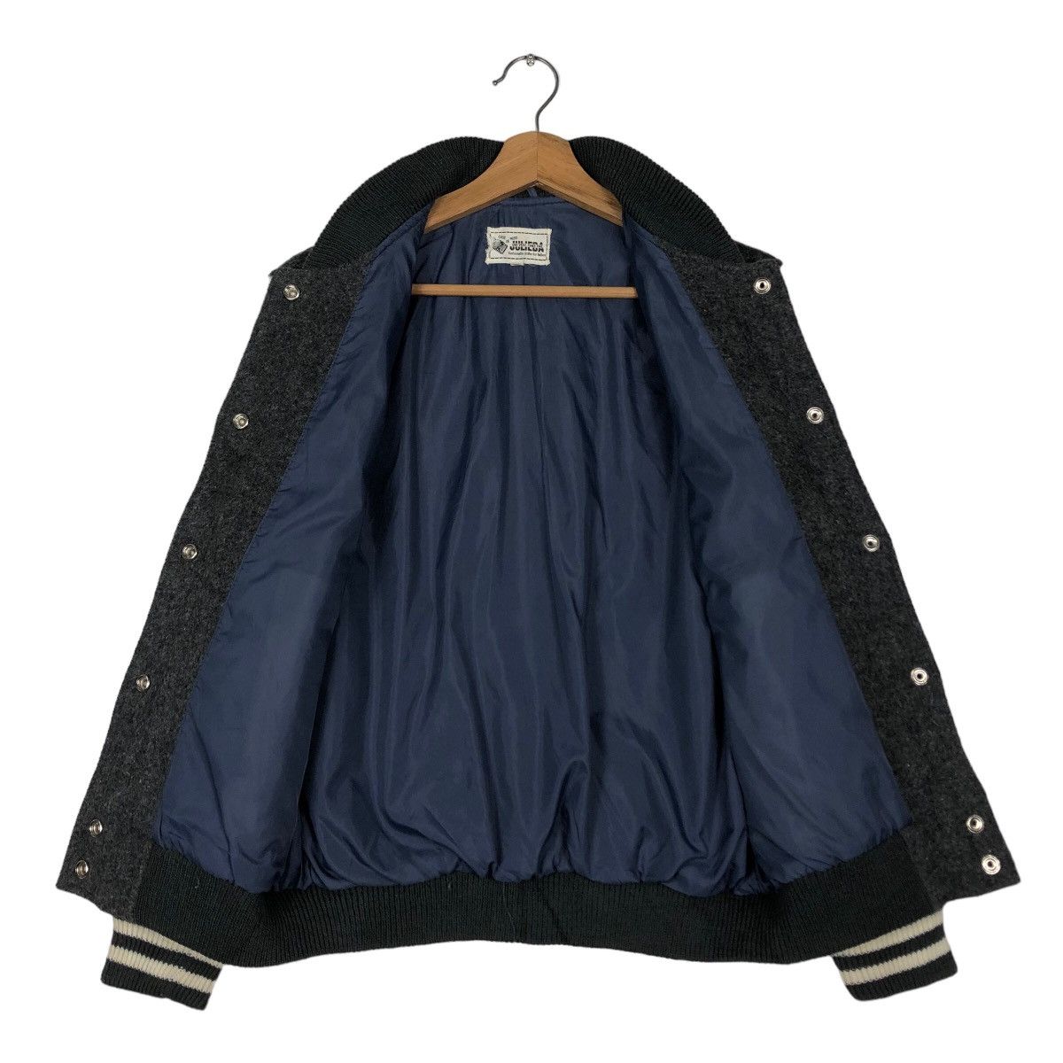 Japanese Brand 🔥Vintage Wool Varsity Jacket Snap Button Big Logo Size US S / EU 44-46 / 1 - 13 Thumbnail