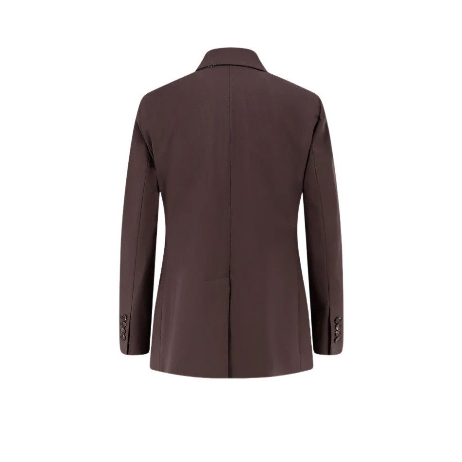 Brunello Cucinelli BRUNELLO CUCINELLI $4700 Cocoa Wool Blazer New & Authentic ( Size L / US 10 / IT 46 - 2 Thumbnail