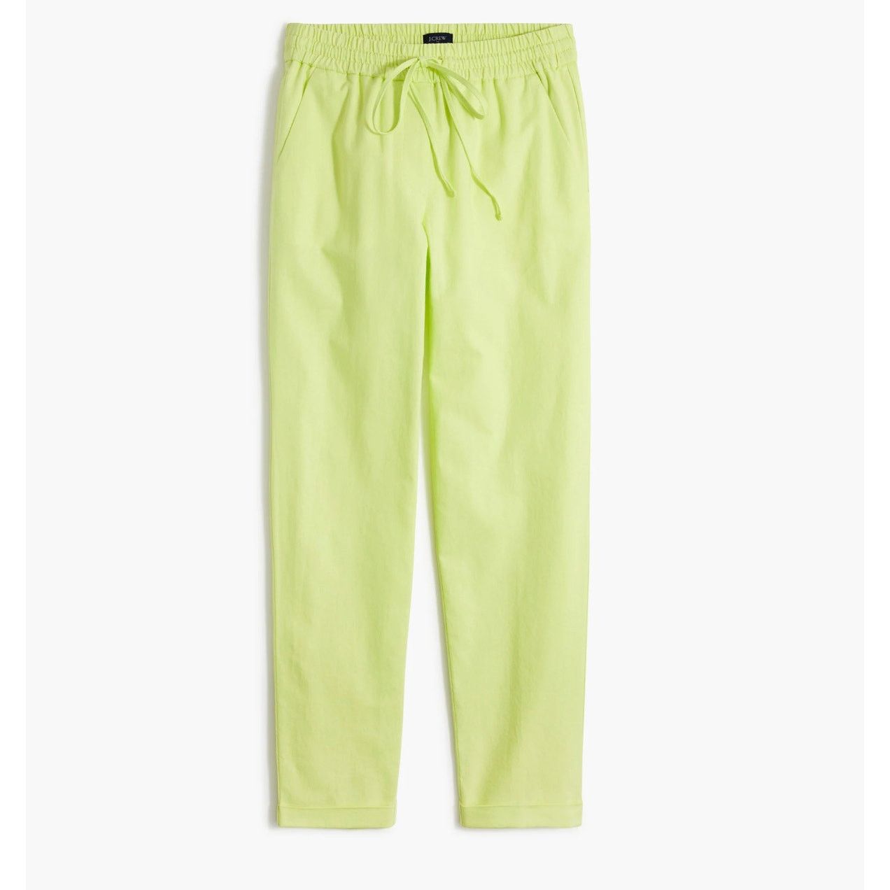 J.Crew J.Crew 18 Linen Cotton Pull-On Pants Neon Yellow Waist NWT Size 40" / US 18 - 1 Thumbnail