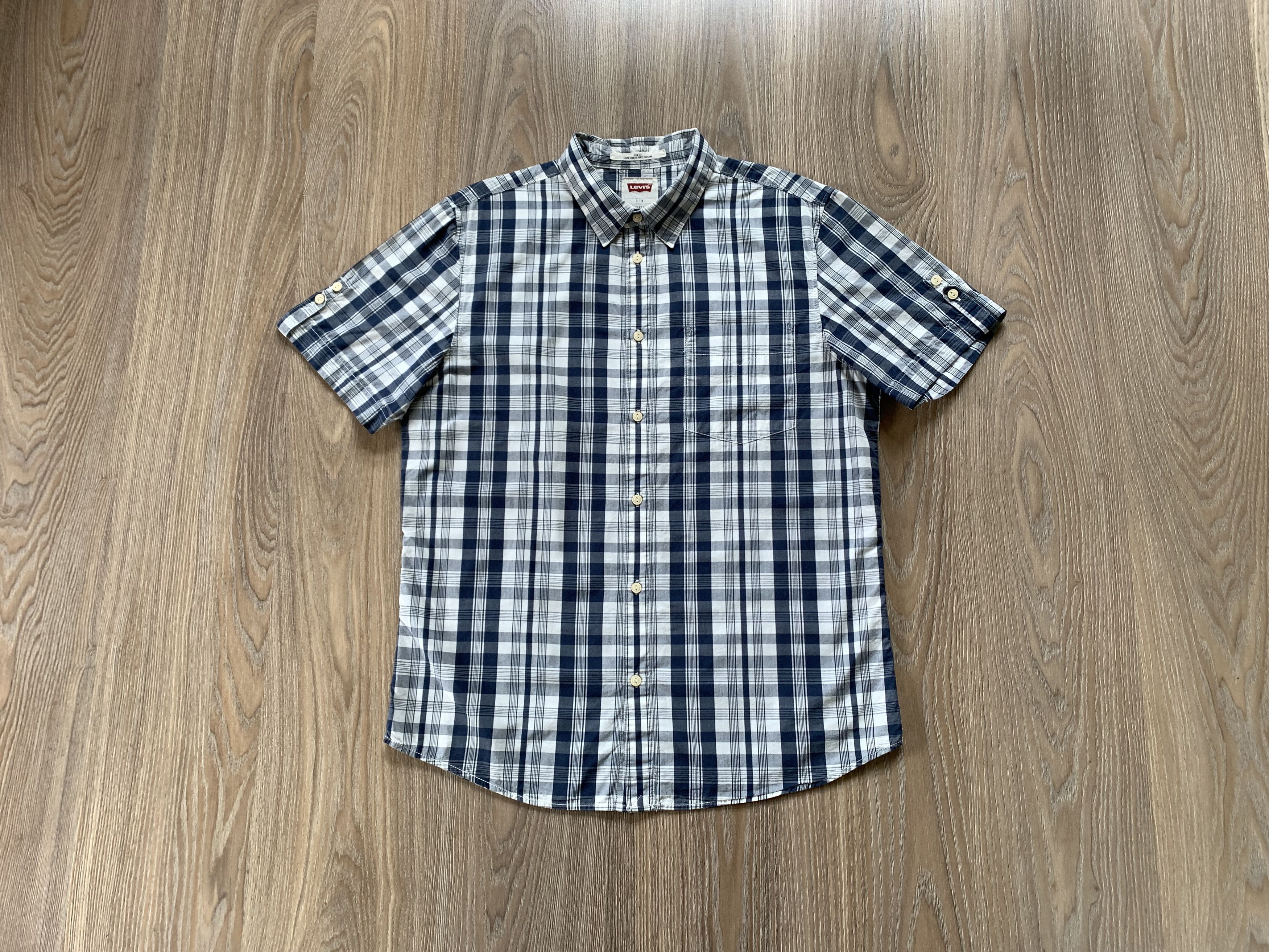 Levi's × Levi's Vintage Clothing × Vintage Levis Slim Fit Cotton Plaid Short Sleeve Shirt Size US L / EU 52-54 / 3 - 7 Thumbnail