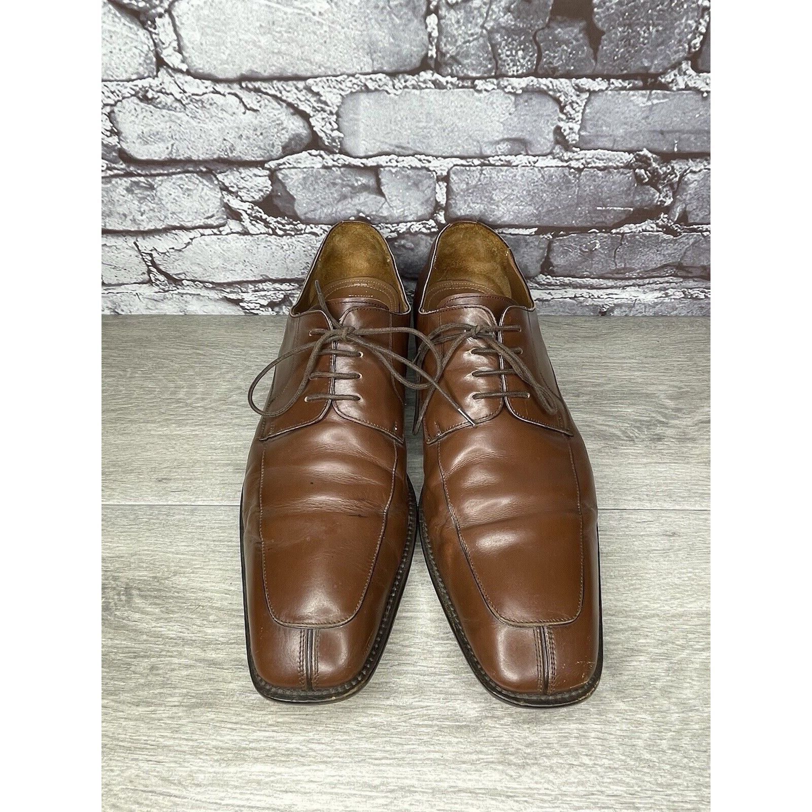 Mezlan Mezlan Carmichael Brown Leather LaceUp Oxfords Square Toe Dr Size US 12 / EU 45 - 21 Thumbnail