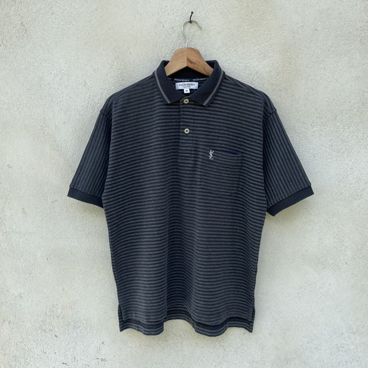 Designer × Yves Saint Laurent 90s Vintage Yves Saint Laurent Ysl Polo Shirt 🍒 Size US M / EU 48-50 / 2 - 1 Thumbnail