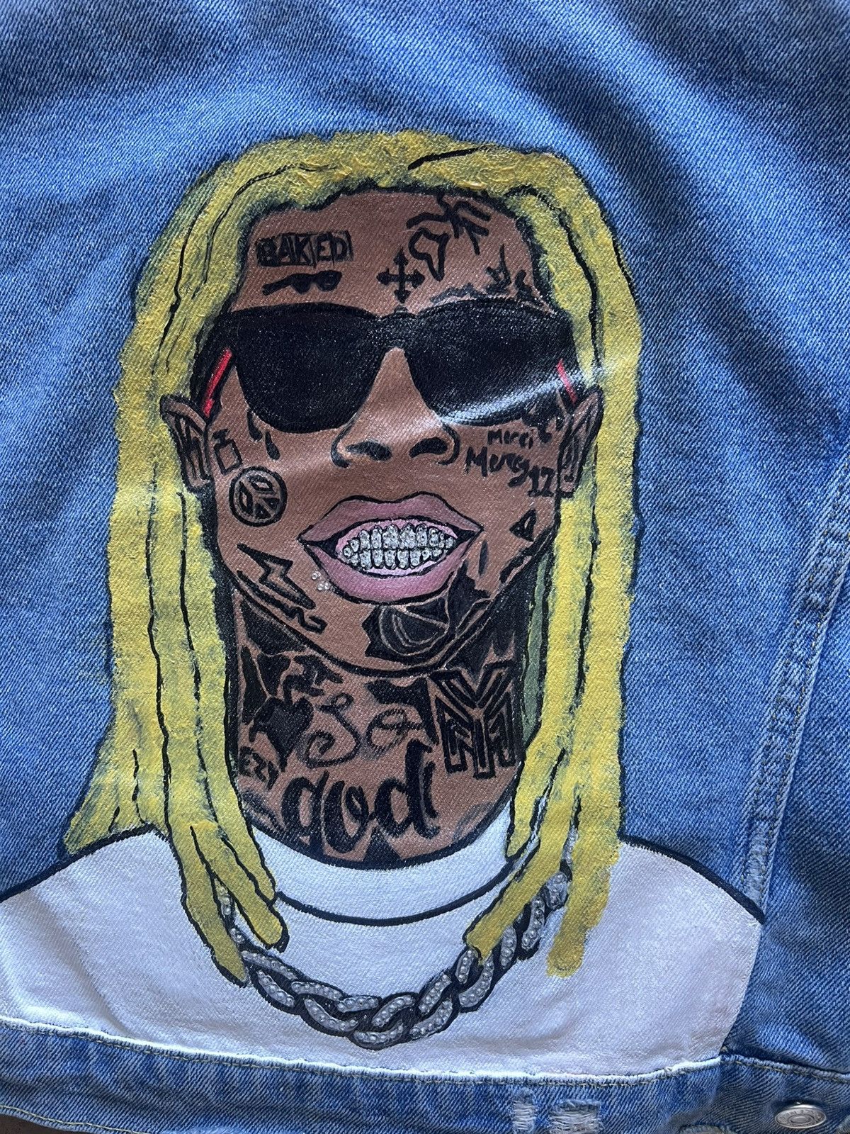 Vintage Lil Wayne Tribute Custom 1-of-1 Denim Jacket Size US XL / EU 56 / 4 - 6 Thumbnail