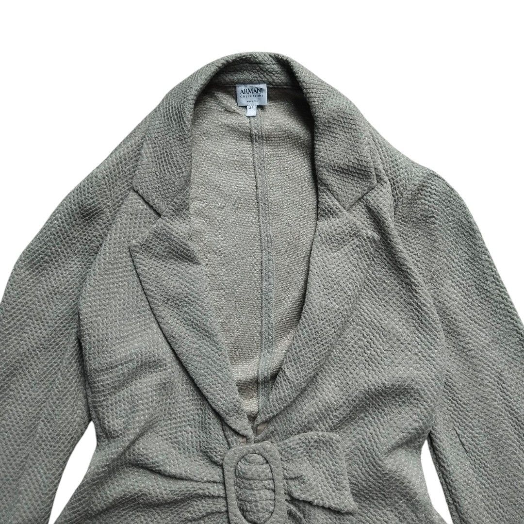 Armani Collezioni Armani Collezioni ribbon design embossed knit blazers Size M / US 6-8 / IT 42-44 - 2 Thumbnail