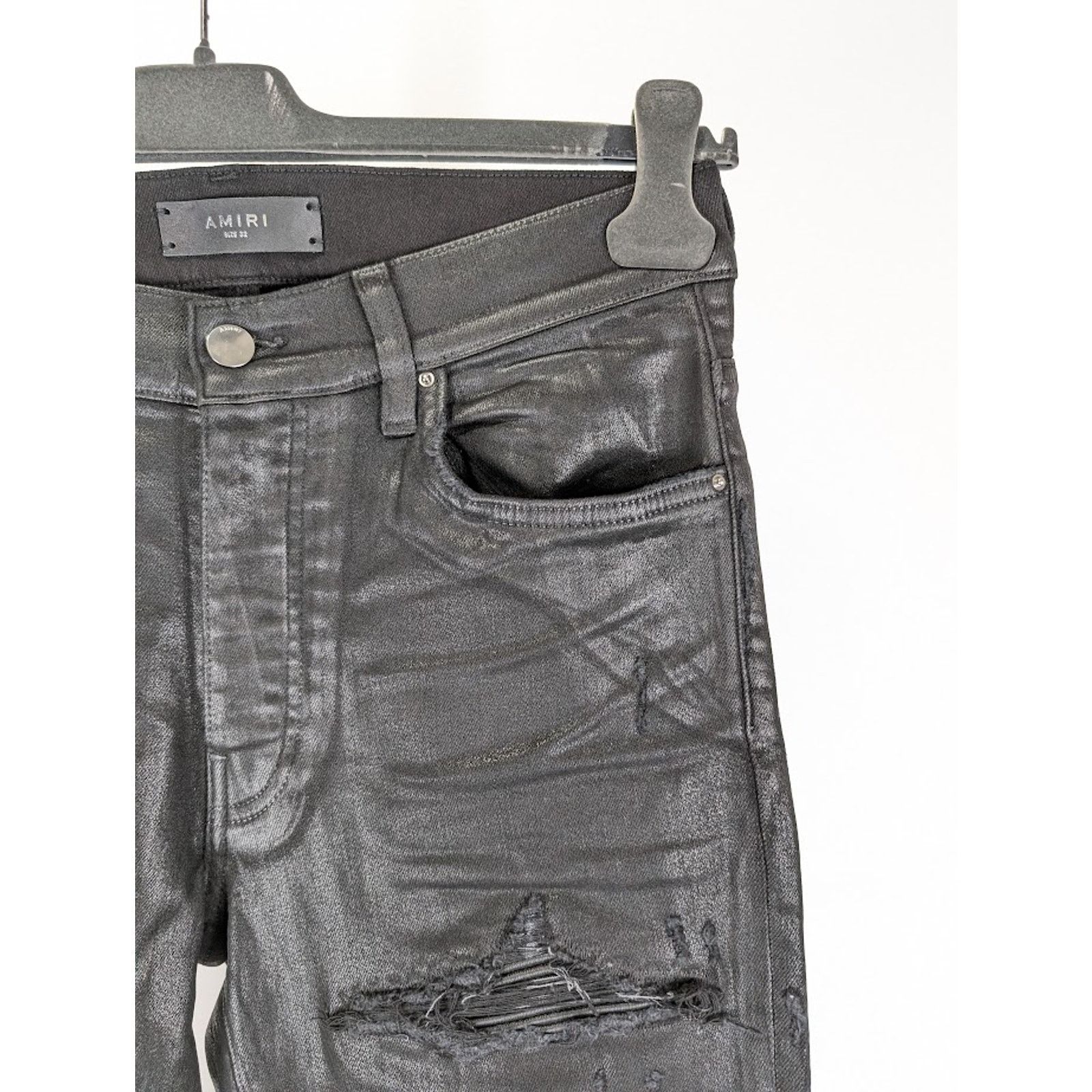 Amiri o1rshd1 Q:2 / Coated MX1 Jeans in Black Size US 33 - 10 Thumbnail