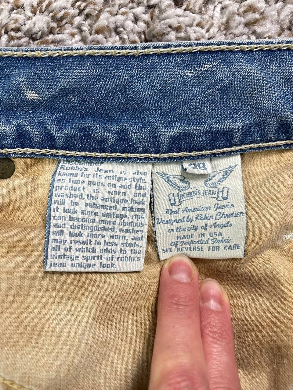 Robins Jeans Robin's Jean Zip RND Flap Studded Blue Jeans Size US 38 / EU 54 - 12 Thumbnail