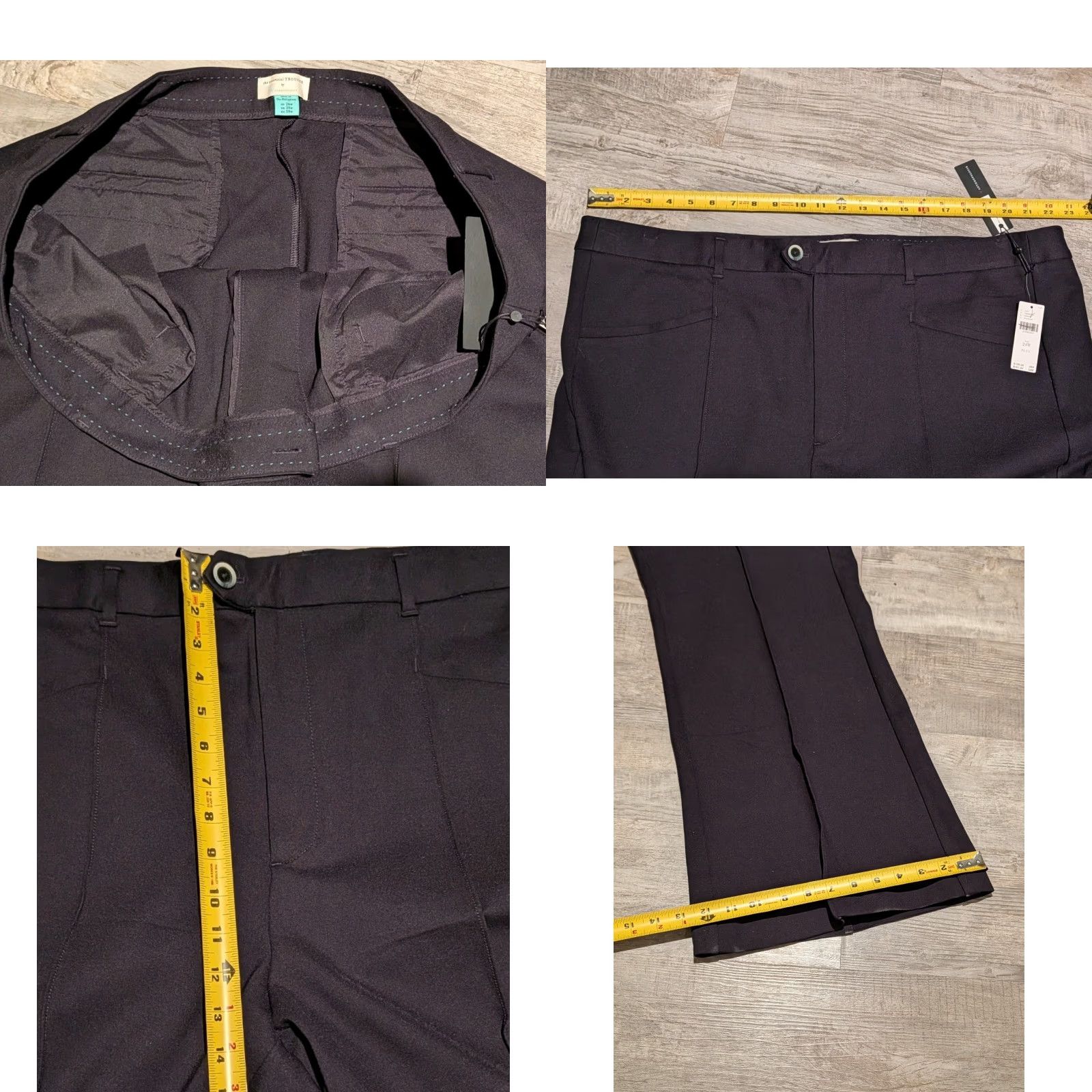Anthropologie NWT Anthropologie Pants Women’s 24 Plus Black Essential Trousers Bootcut Flare Size 42" / US 20 - 8 Thumbnail