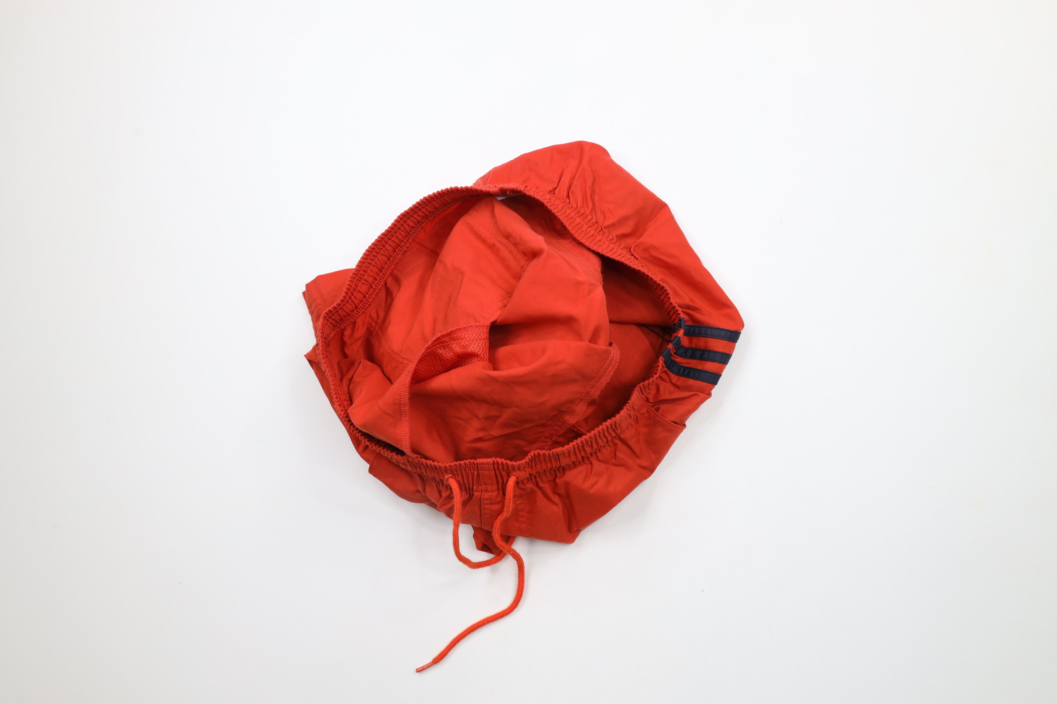 Adidas × Vintage Vintage 90s Adidas Striped Above Knee Shorts Orange Nylon Size US 34 / EU 50 - 9 Thumbnail