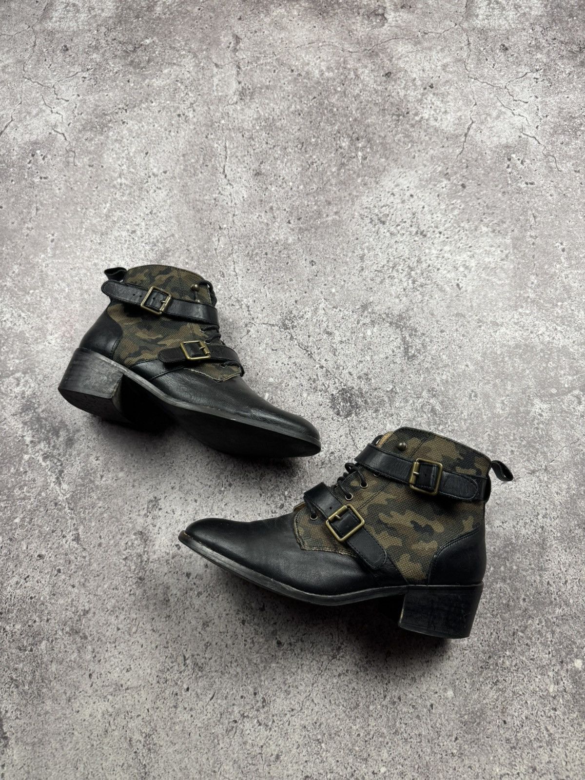 Vintage Vintage Leather Cowboy Japanesse Camo Y2K Boots Heels Rare Size US 9 / IT 39 - 3 Thumbnail