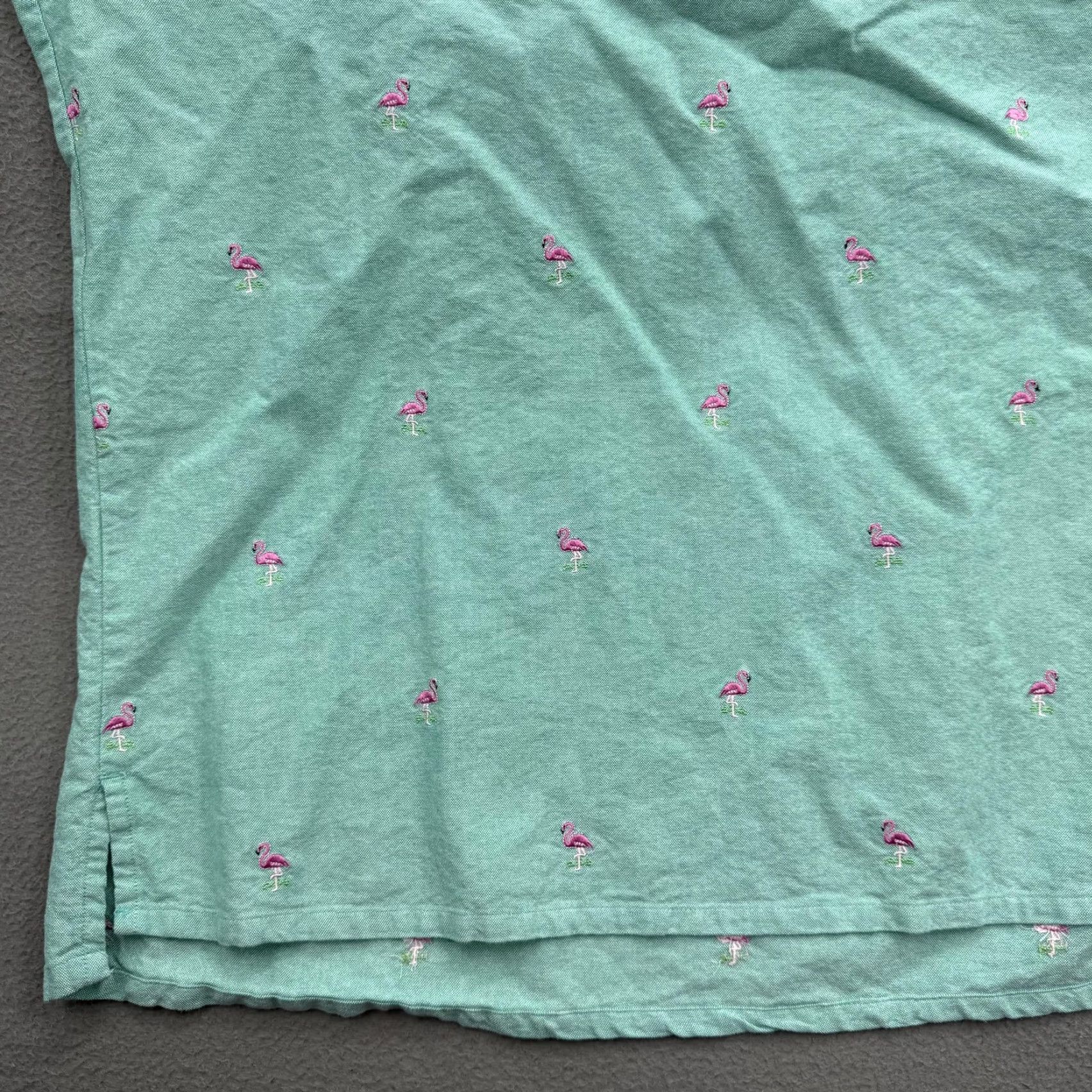 Chubbies Chubbies Shirt Mens 2XL Green Flamingo Embroidered Long Sleeve Cotton Casual Size US XXL / EU 58 / 5 - 6 Thumbnail