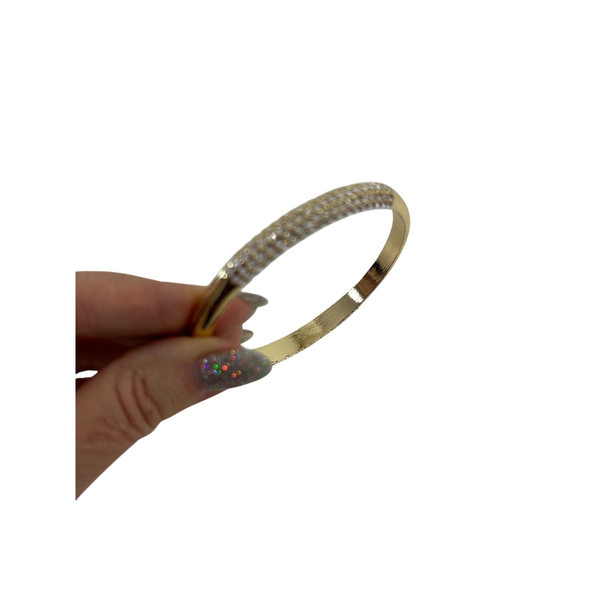 Other Women’s Fashion Bracelet Shiny Yellow Gold Tone Pave Faux Di Size ONE SIZE - 6 Thumbnail