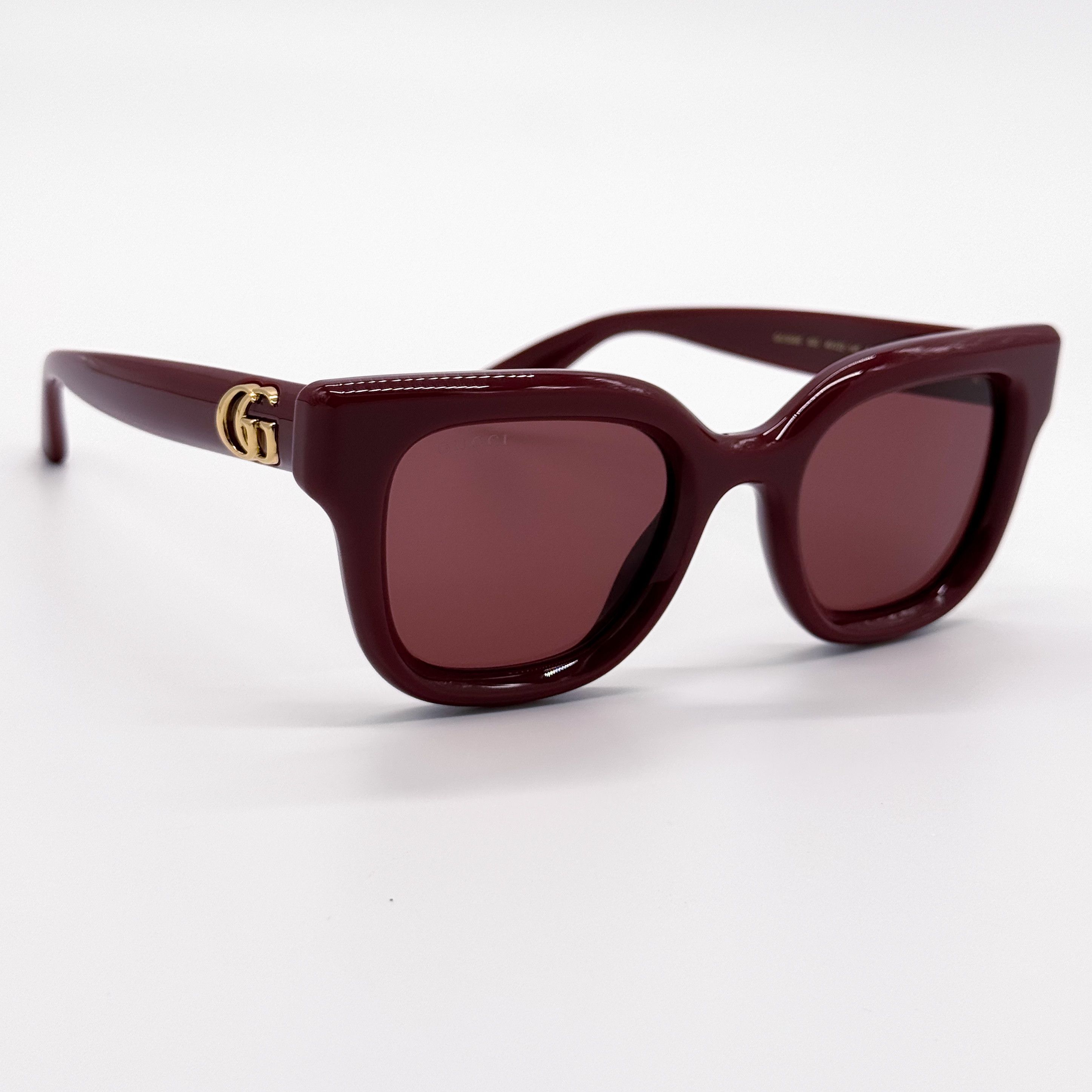 Gucci NEW GUCCI GG1828S 003 WOMEN SHINY SOLID BURGUNDY SUNGLASSES Size ONE SIZE - 6 Thumbnail