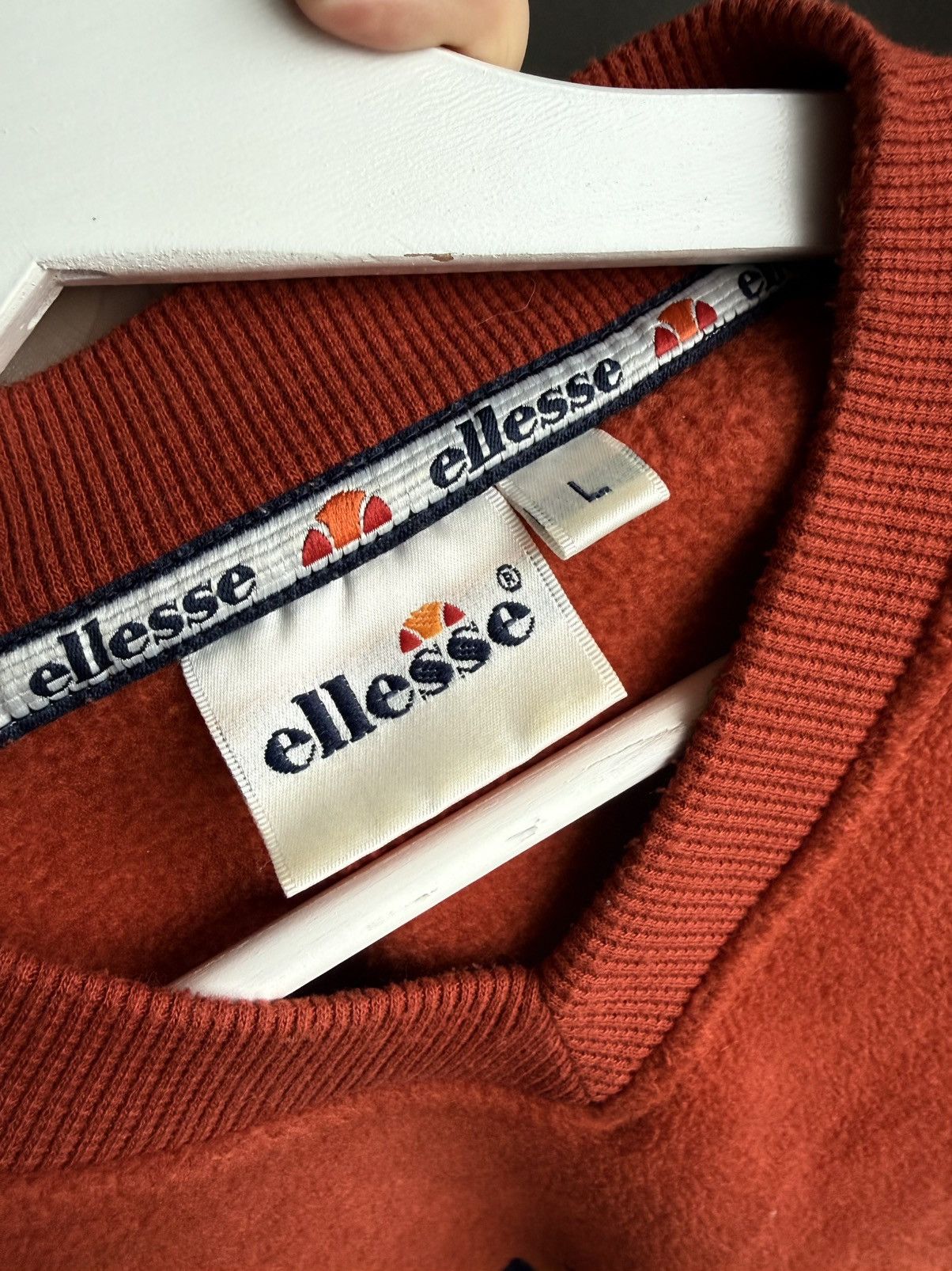 Ellesse Ellesse V-neck vintage Orange fleece pullover Size US L / EU 52-54 / 3 - 6 Thumbnail
