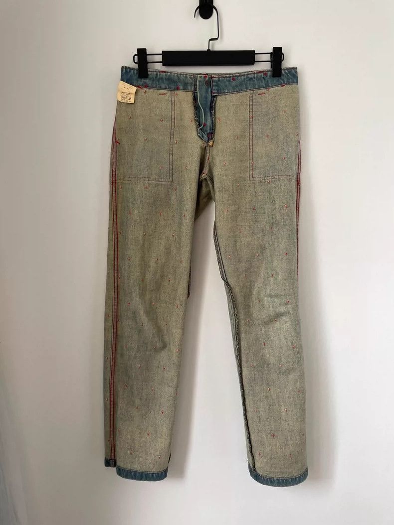 Undercover UNDERCOVER size os 2002SS Haze Diamond Embroidered Jeans 25 Size US 30 / EU 46 - 3 Thumbnail