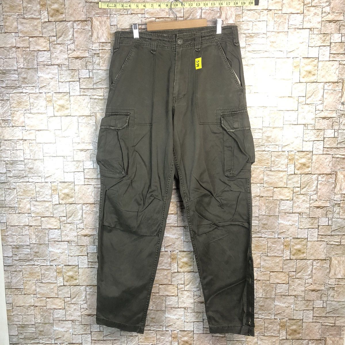 Japanese Brand Real Crush Dark Brown Cargo Multipocket Pants #A79 Size US 31 - 1 Thumbnail