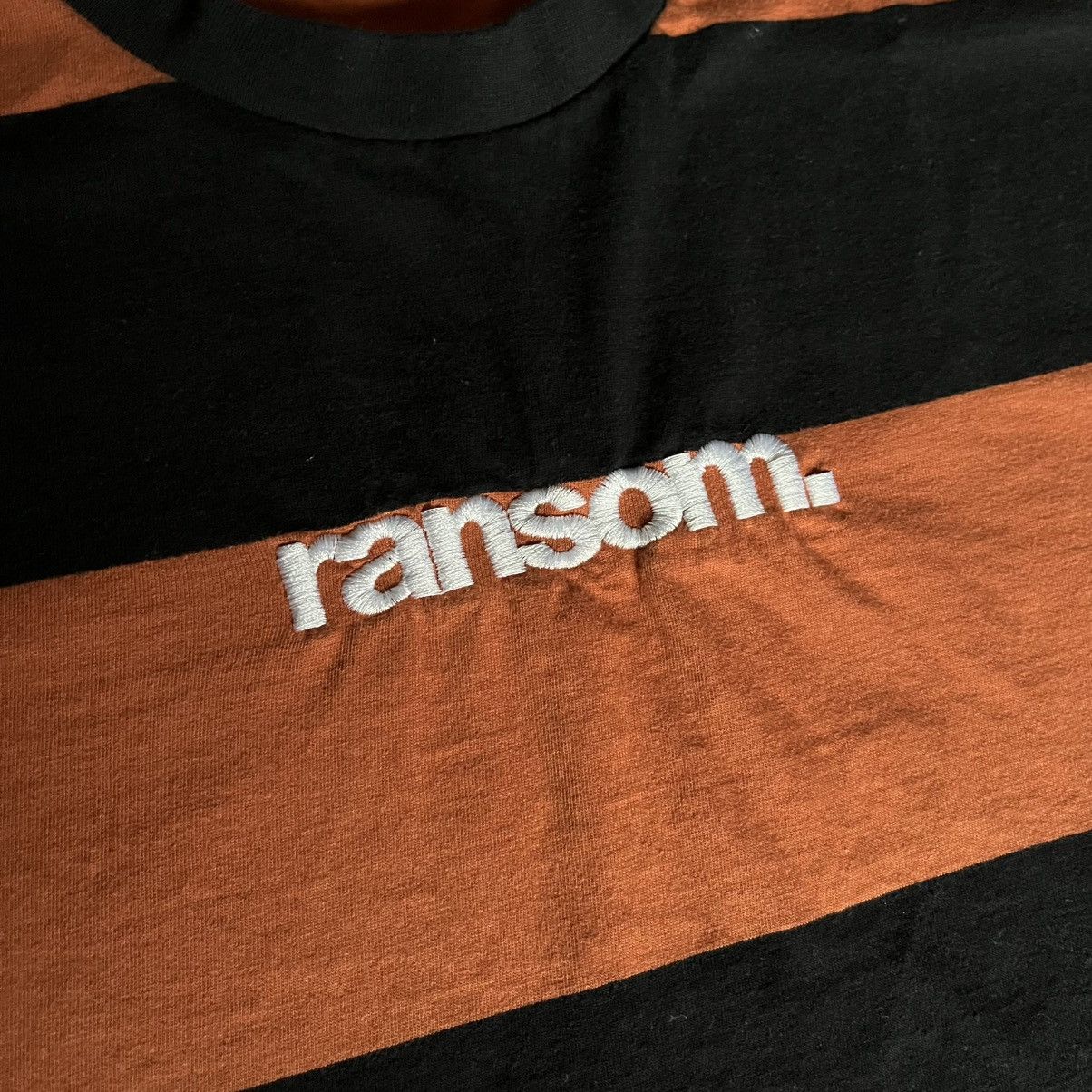 Ransom Clothing Vintage Ransom Clothing Orange Black Striped Embroidered Tee Size US L / EU 52-54 / 3 - 3 Thumbnail