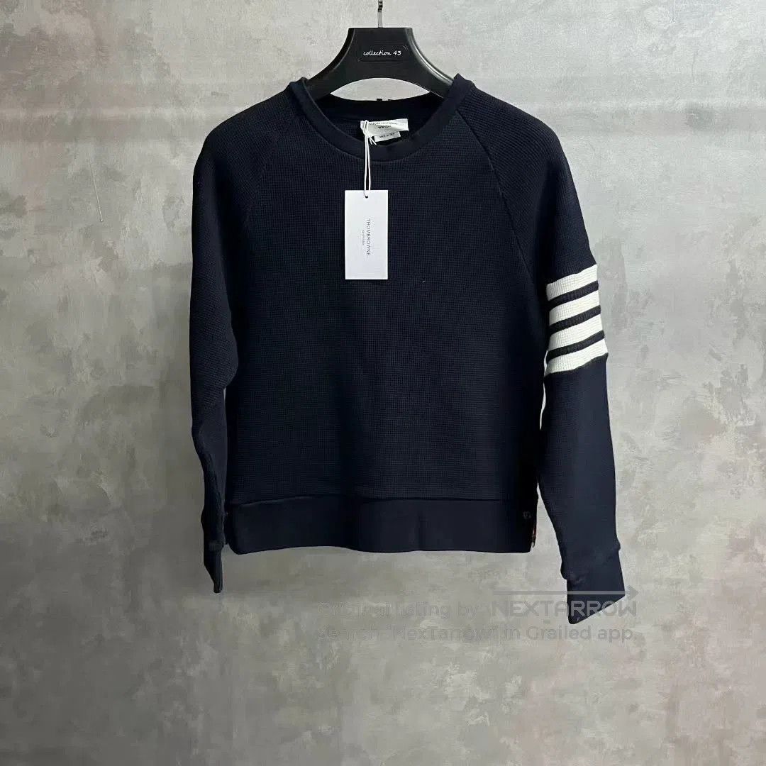 Thom Browne thom browne navy waffle long sleeve sweatshirt. Size US L / EU 52-54 / 3 - 1 Thumbnail