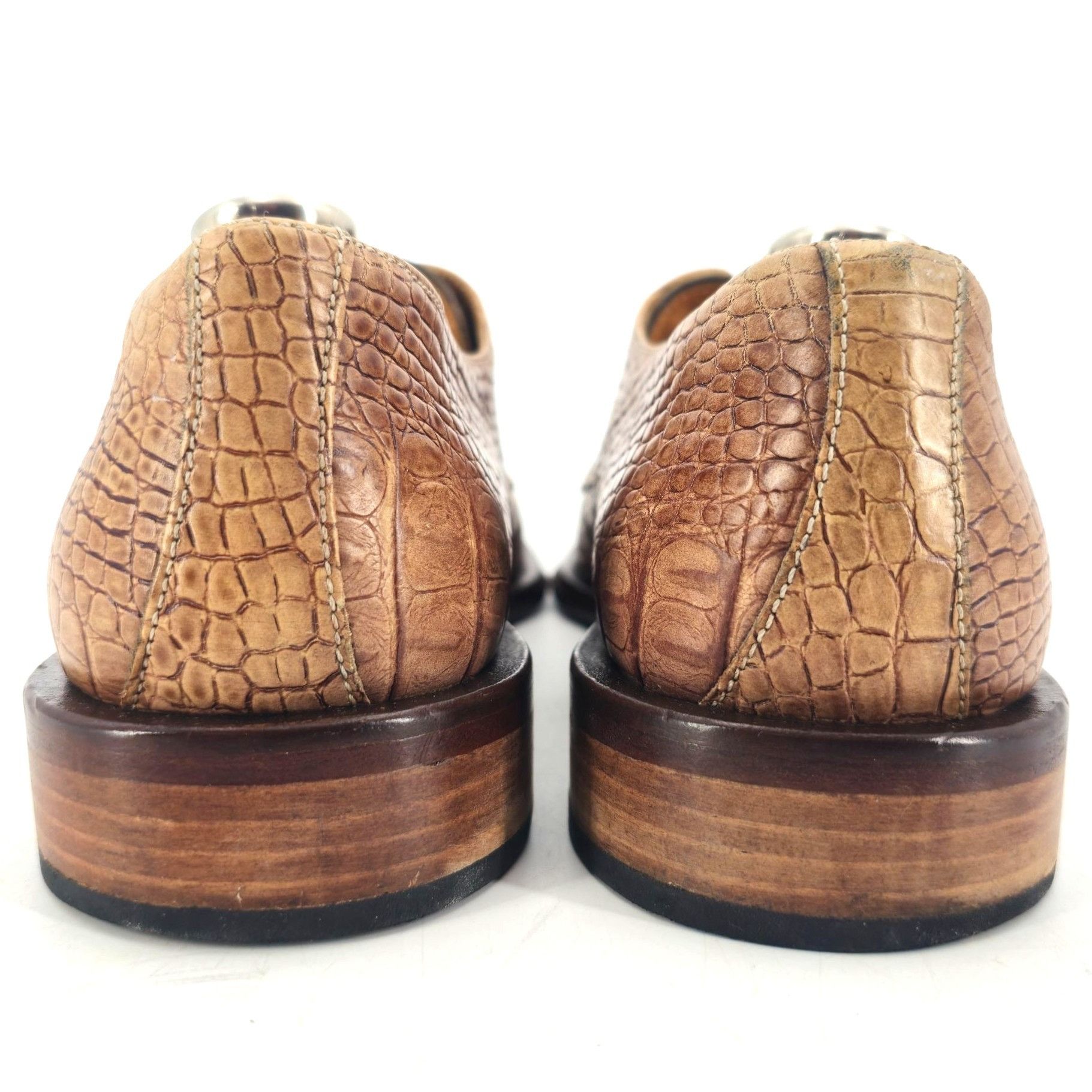 Other Vintage Italy Marcopizzi Men 8.5 Tan Brown Alligator Leather Size US 8.5 / EU 41-42 - 5 Thumbnail