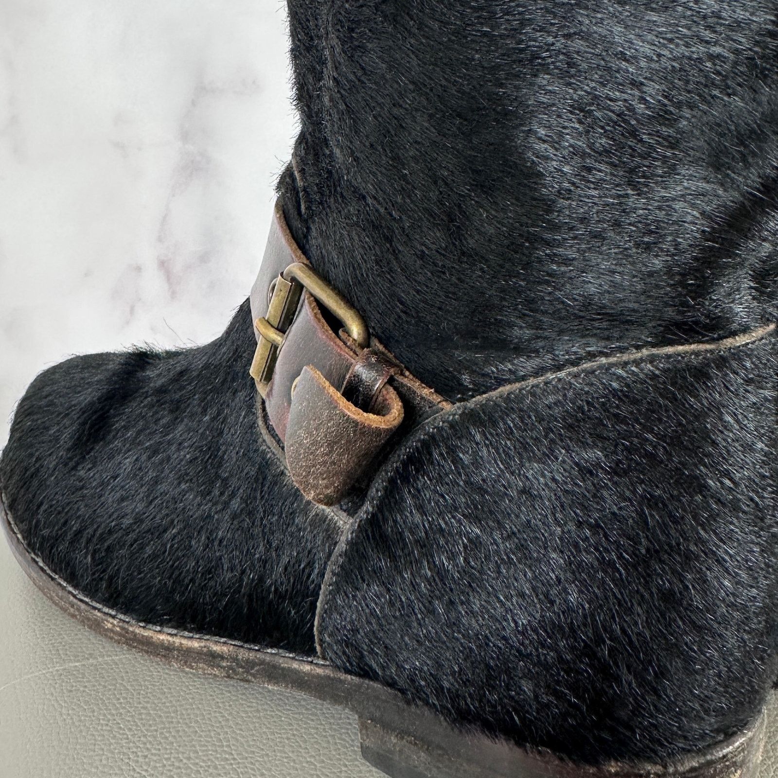 Buttero Black Pony Hair Biker Boot Size US 8 / IT 38 - 6 Thumbnail