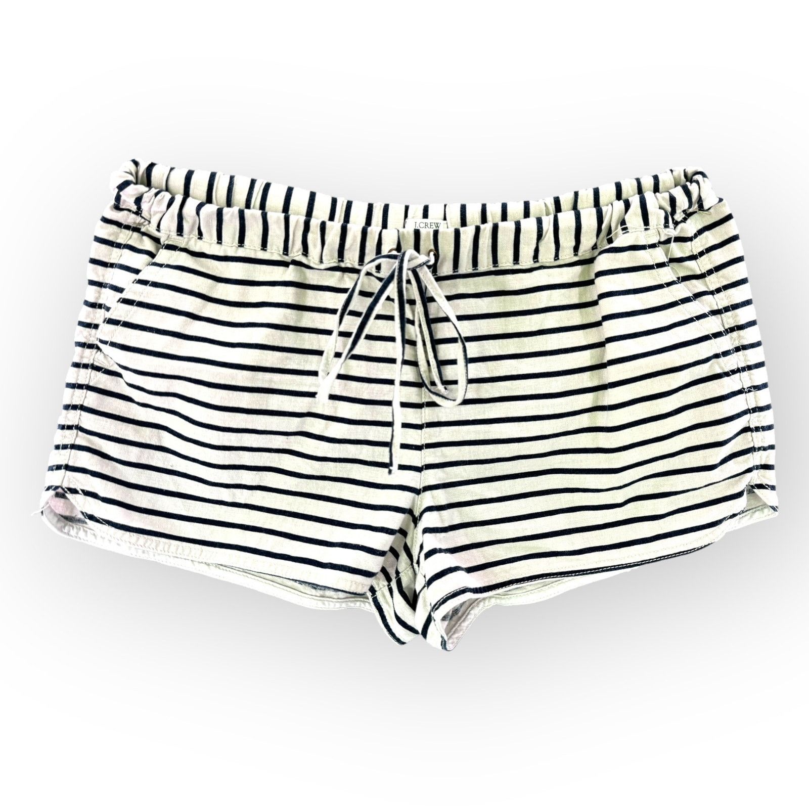 J.Crew J.Crew Ladies Retro Nautical Blue Stripe Linen Shorts | Sz L Size 32" / US 10 / IT 46 - 2 Thumbnail