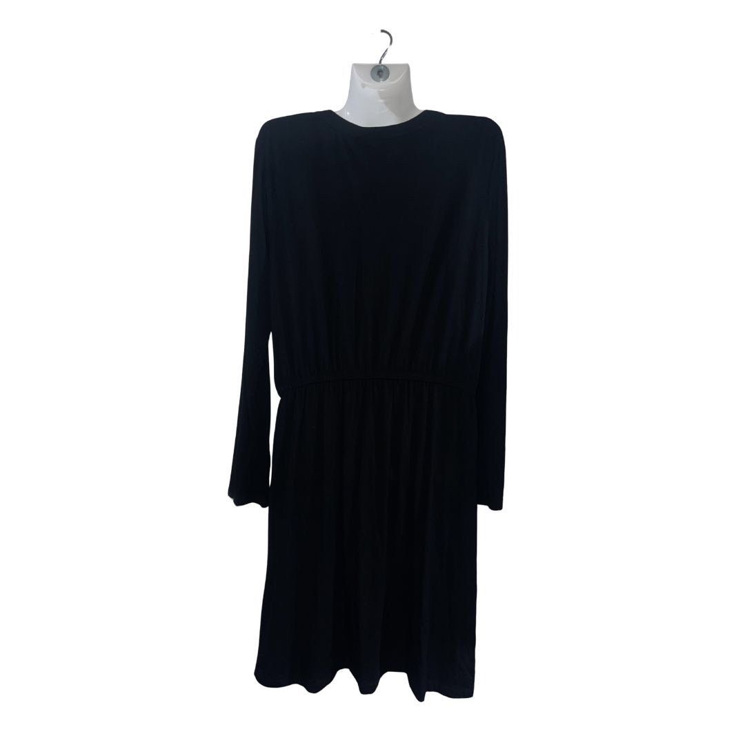 Other MIX by 41Hawthorn VNeck Shirt Dress Black Long Sleeve Midi Size M / US 6-8 / IT 42-44 - 2 Thumbnail