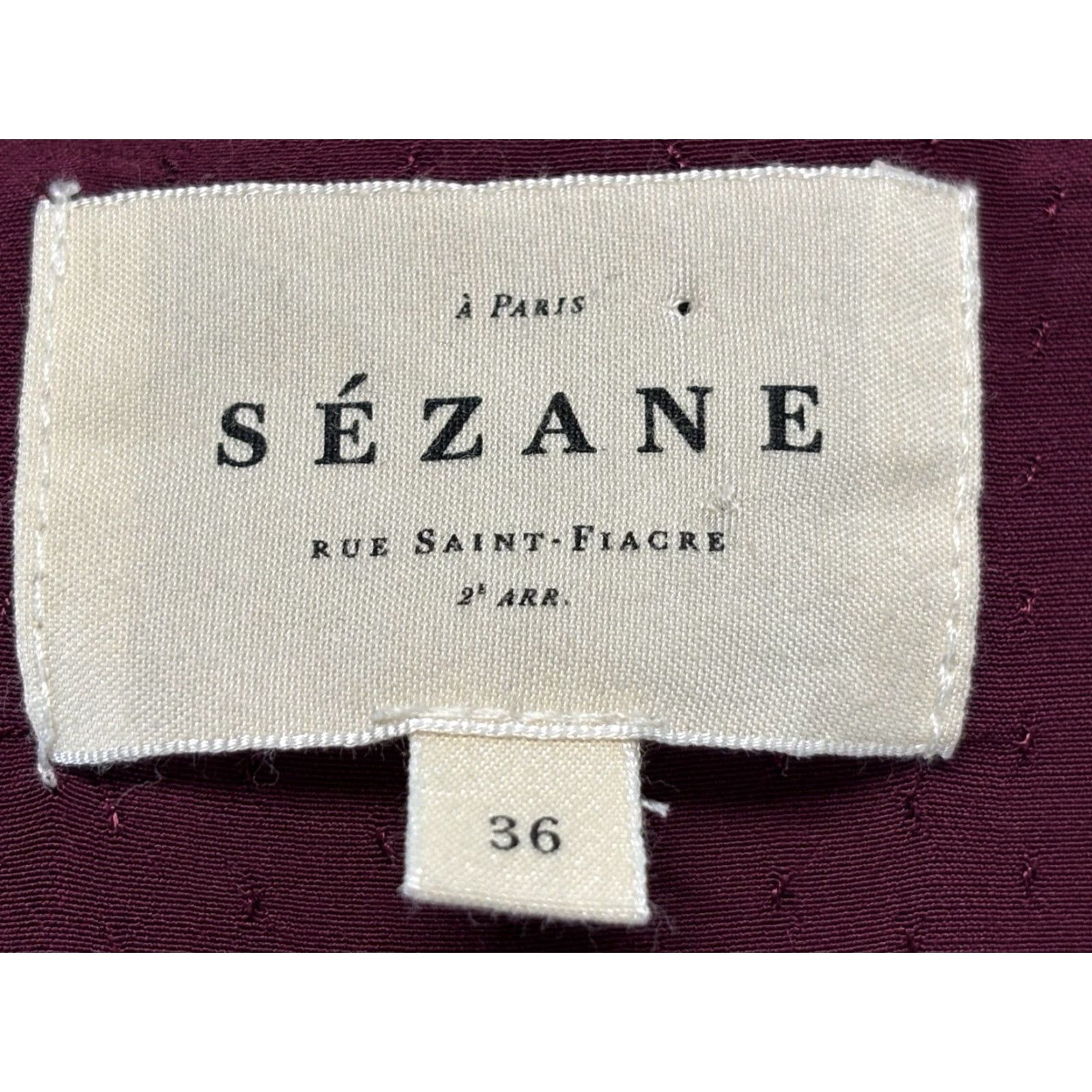 Vintage Sezane Abelia Blouse Wrap Around Long Sleeve Top Burgundy Secretary Size 36 US 6 Slim Viscose Floral Knit Womens Shirt Size XS / US 0-2 / IT 36-38 - 7 Thumbnail