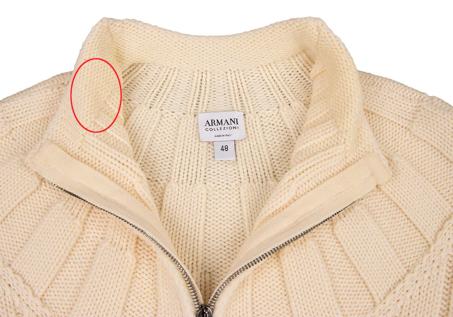 Armani Collezioni Wool Knit Zip Jacket in Beige Size 48 Size US XXS / EU 40 - 5 Thumbnail