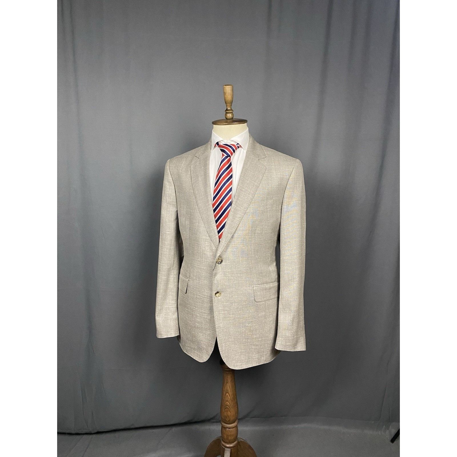 Hackett NWT GREAT Hackett Saville Row Taupe Beige Wool Silk Blazer J Size 46R - 4 Thumbnail