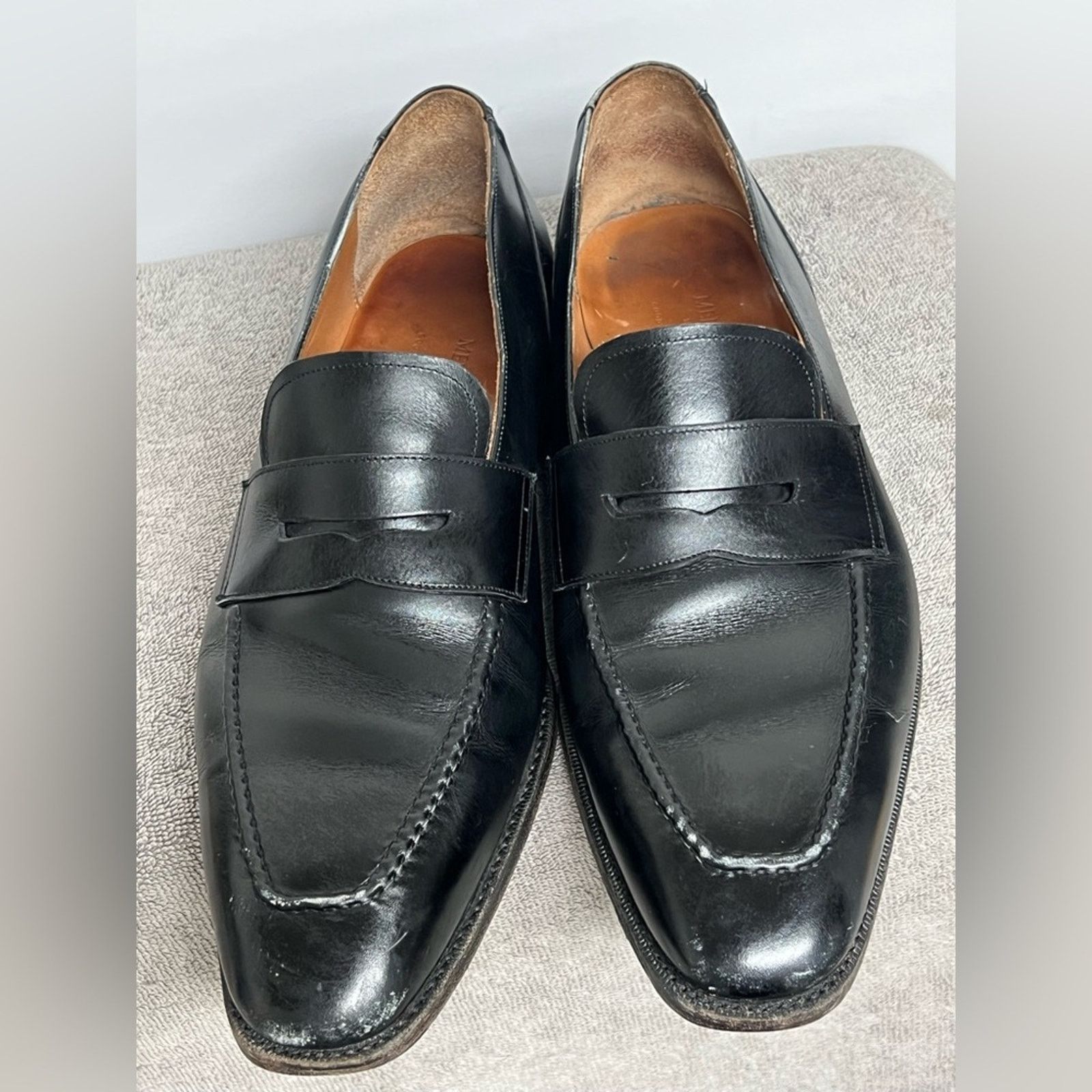 Meermin MEERMIN MENS Black Antique Calf Men’s Loafers 10 Goodyear Size US 10 / EU 43 - 1 Thumbnail