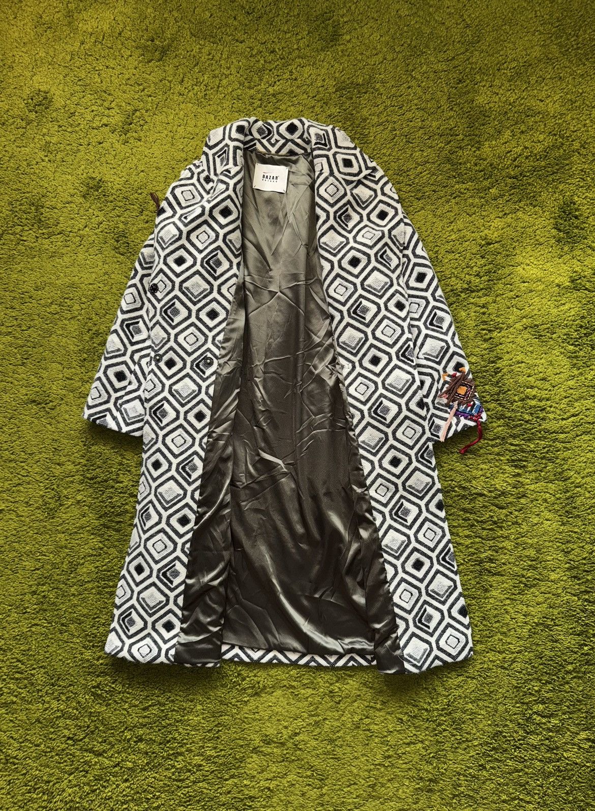 Other Bazar Deluxe native Navajo plaid pattern wool blend coat Size L / US 10 / IT 46 - 2 Thumbnail