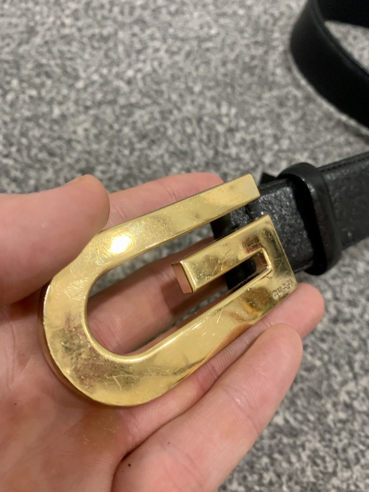 Gucci Vintage Gucci Big “G” Leather Belt Size ONE SIZE - 3 Thumbnail