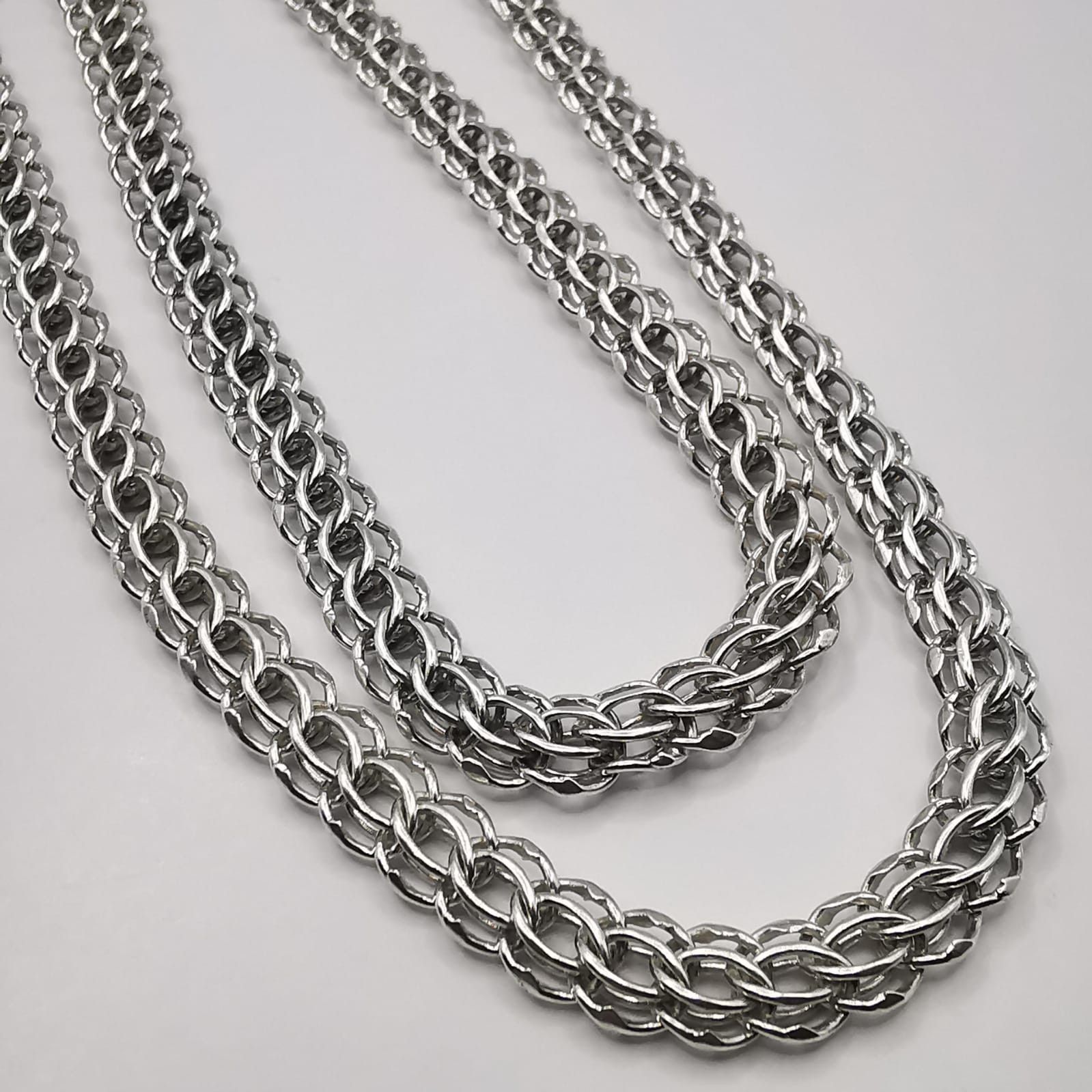 Sterling Silver Vintage Jewelry Chain, 925 Sterling Silver, Signed 24,78g Size ONE SIZE - 2 Thumbnail