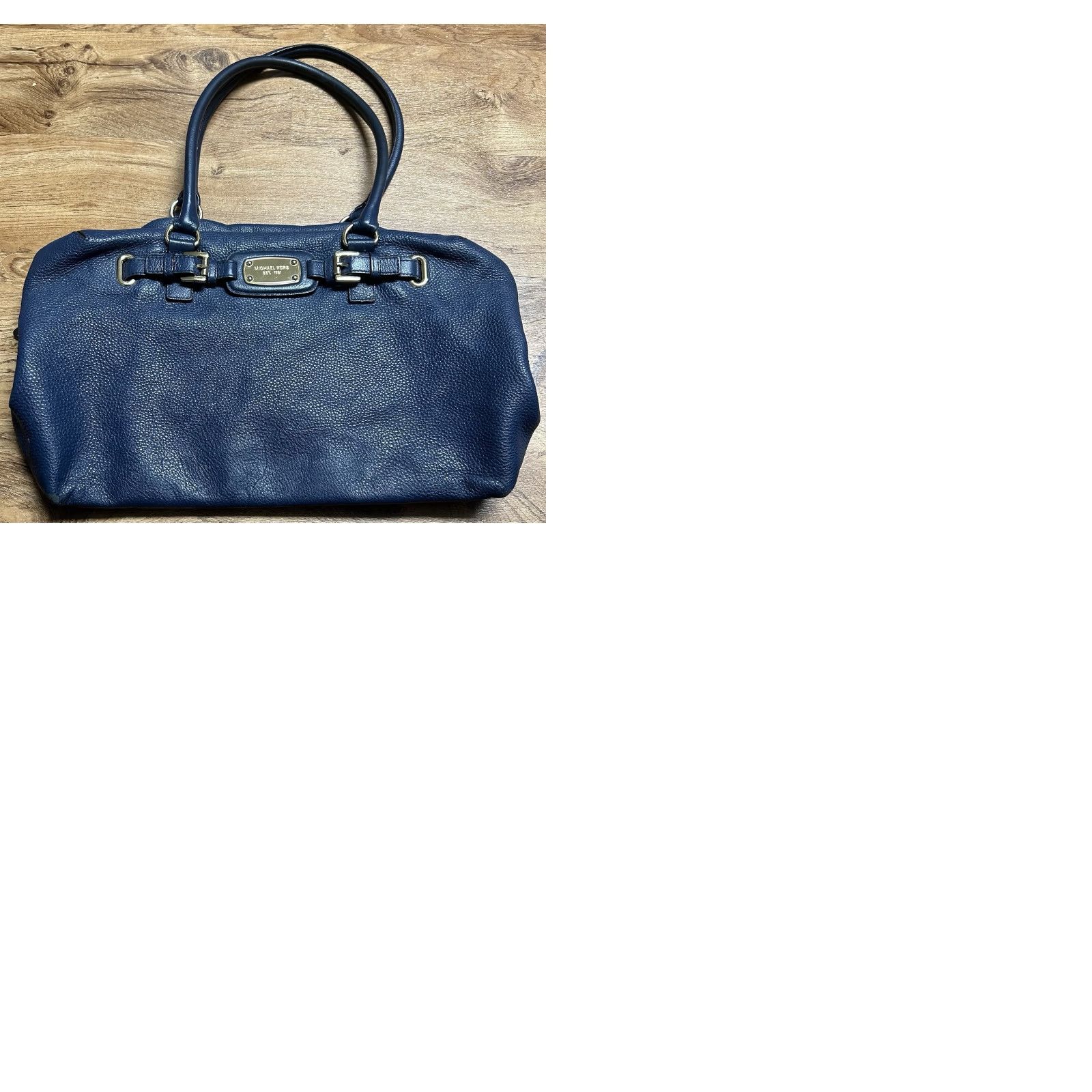 Vintage VINTAGE Michael Kors Hamilton Weekender Navy Pebbled Leather Luggage Satchel Bag Tote Size ONE SIZE - 12 Thumbnail