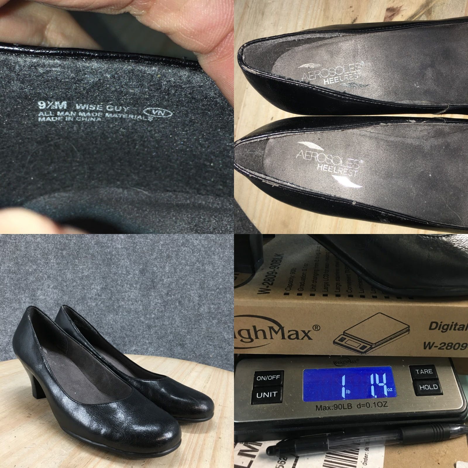 Vintage Aerosoles Wise Guy Pumps Leather Black Slip On Mid Heels Womens 9.5M Casual Pumps Current Size 9.5 M Black Leather Size US 10 / IT 40 - 10 Thumbnail