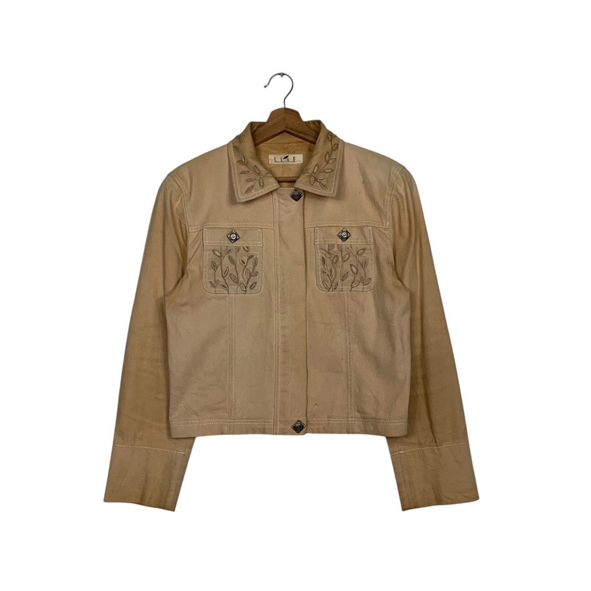 Vintage LEAF Classic Retro Crop Jacket #2675-C120 Size M / US 6-8 / IT 42-44 - 1 Thumbnail
