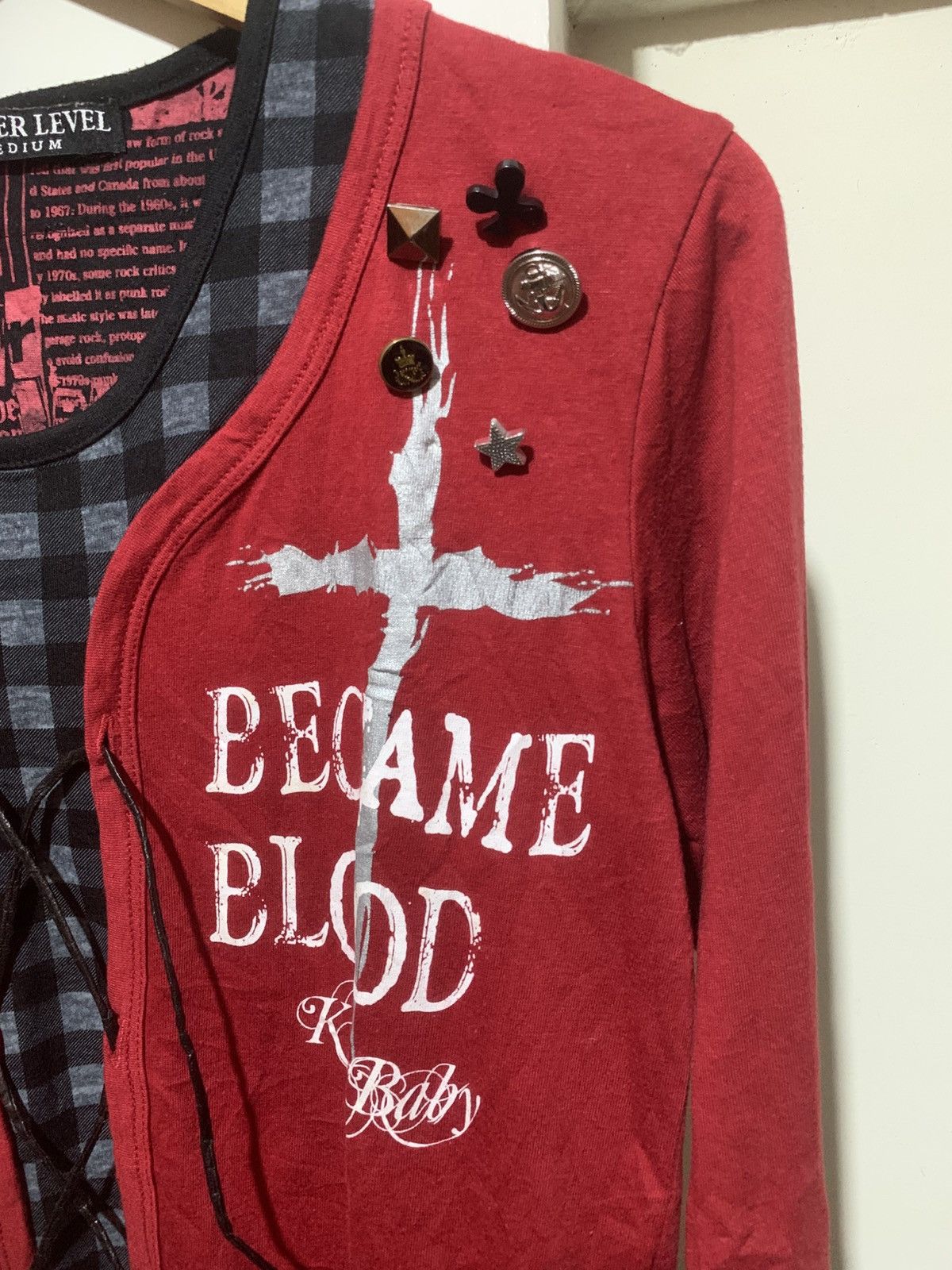 Japanese Brand Y2K Under Level Laced Double Layer Longsleeve Gothic Punk Size US M / EU 48-50 / 2 - 6 Thumbnail
