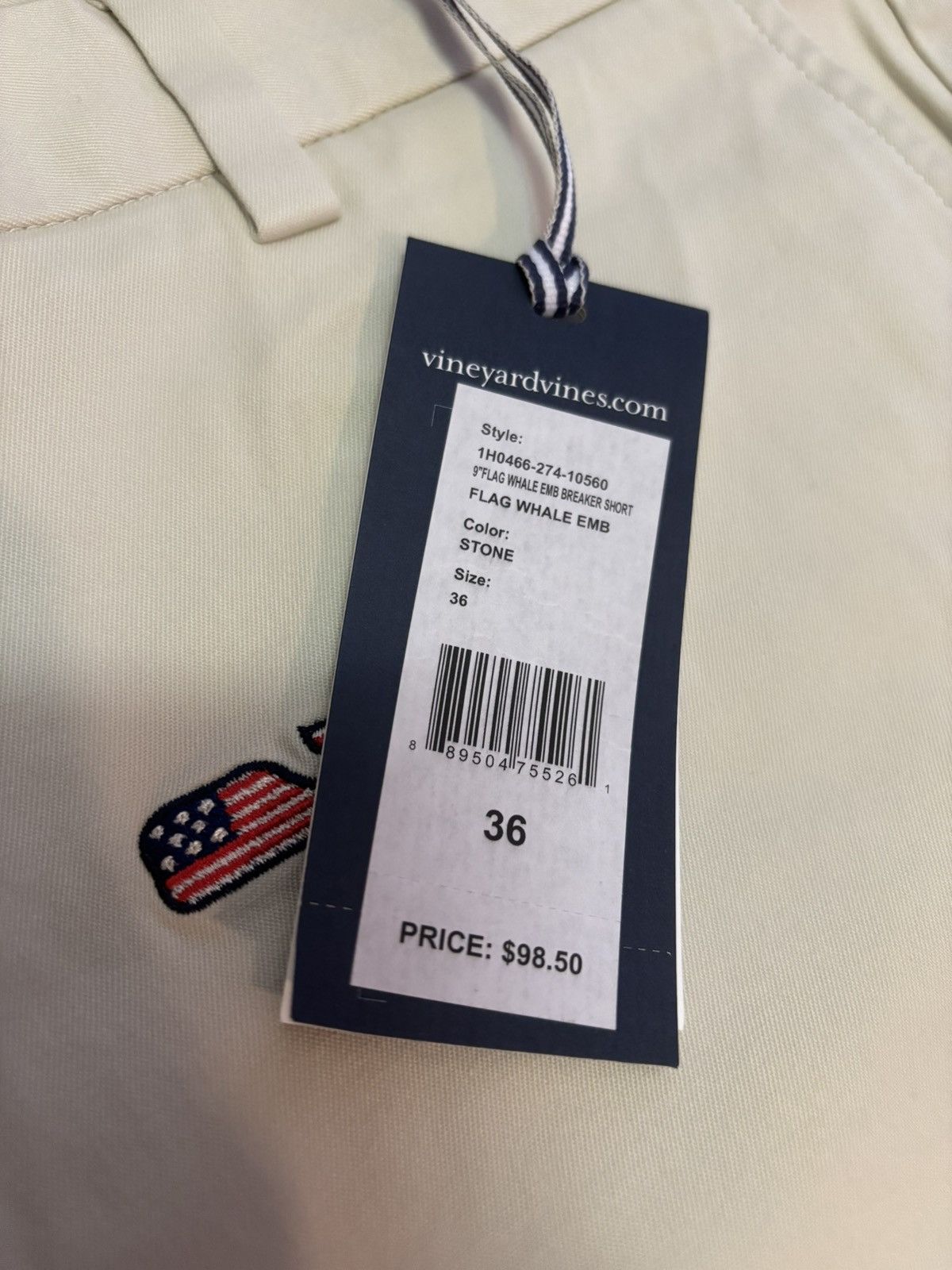 Vineyard Vines Men's Vineyard Vines 9” Breaker White 36” Shorts Size US 36 / EU 52 - 3 Thumbnail