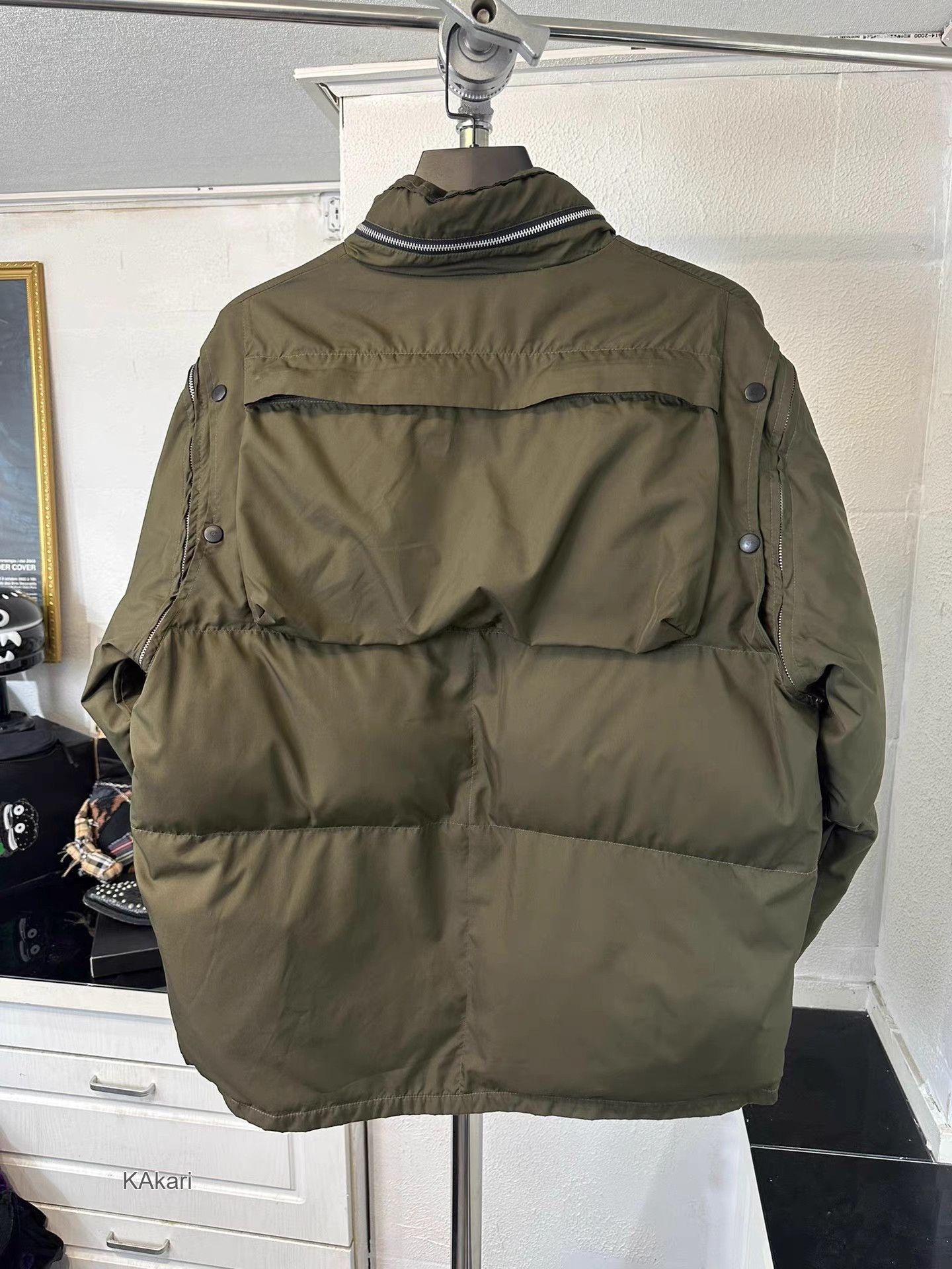 Yohji Yamamoto Green Puffer Jacket with Side Zippers Size US M / EU 48-50 / 2 - 3 Thumbnail