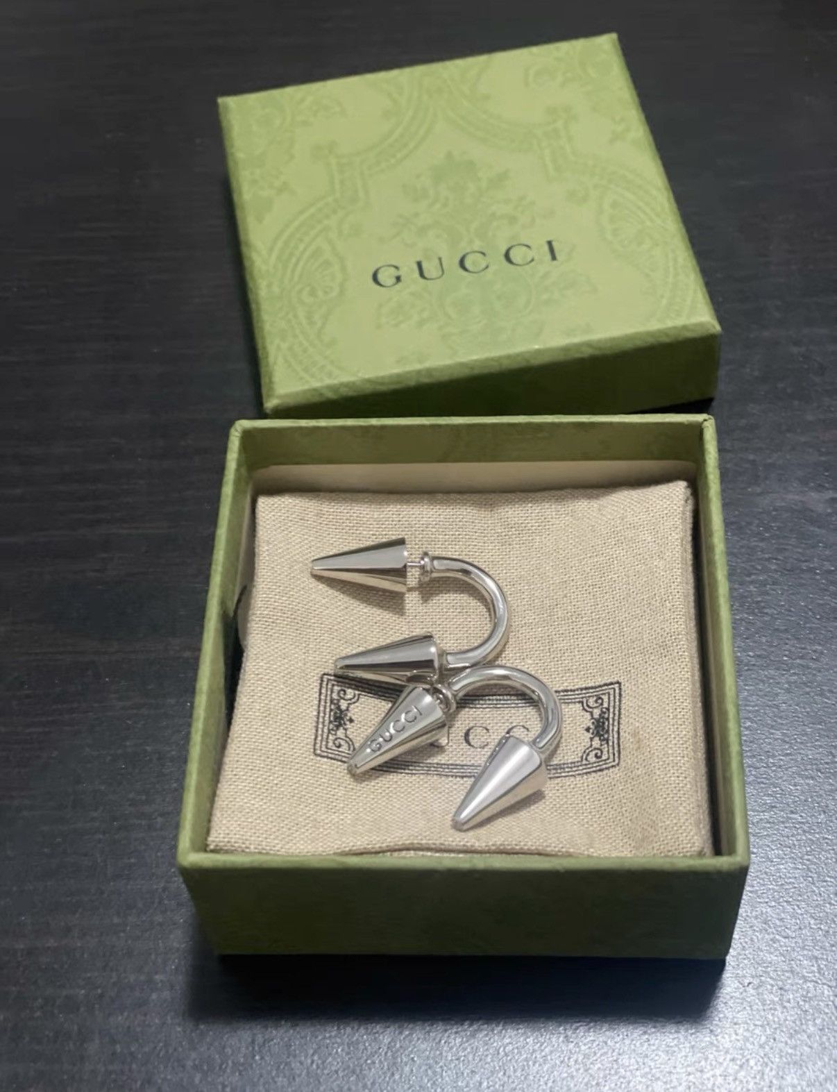 Gucci Gucci Punk Double Spike Stud Earrings Size ONE SIZE - 3 Thumbnail