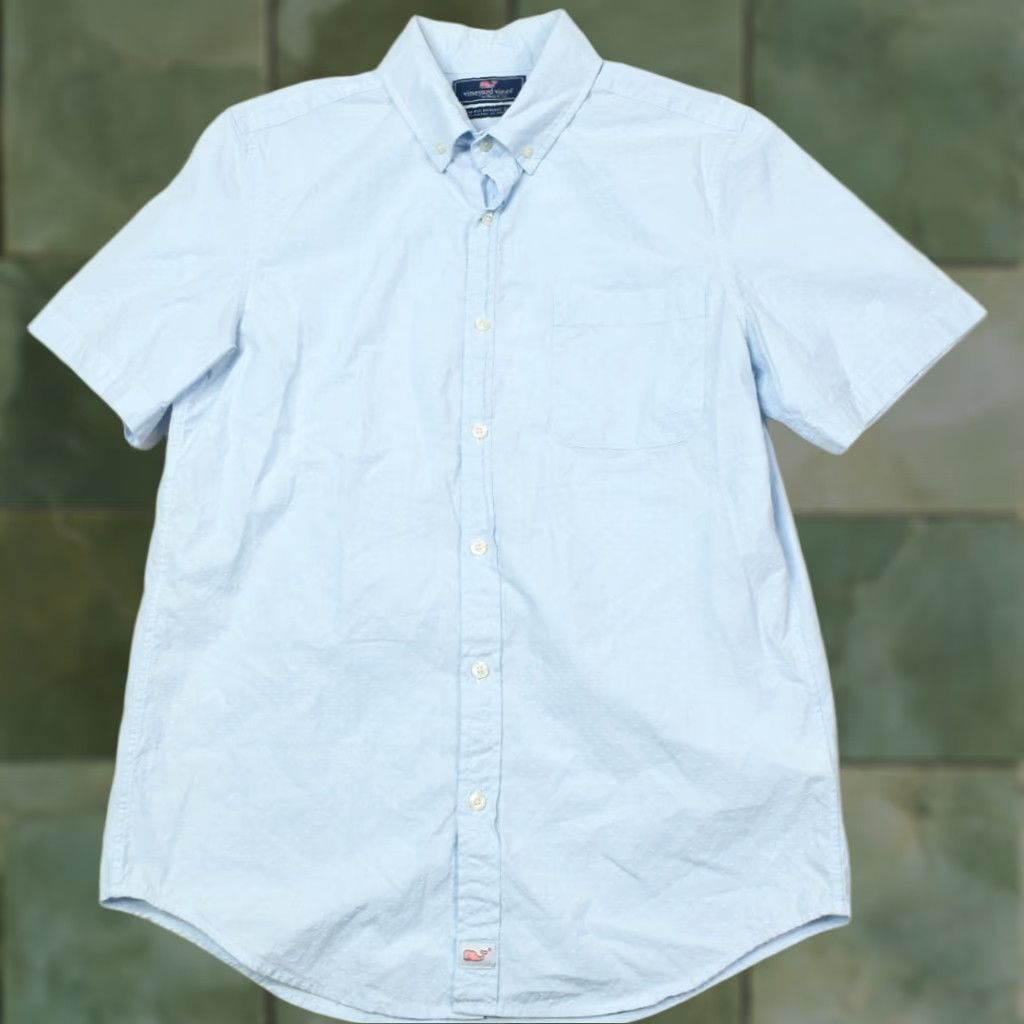 Vineyard Vines VINEYARD VINES Murray Shirt Mens Small Blue Dots Slim Short Sleeve Button-Down Size US S / EU 44-46 / 1 - 1 Thumbnail
