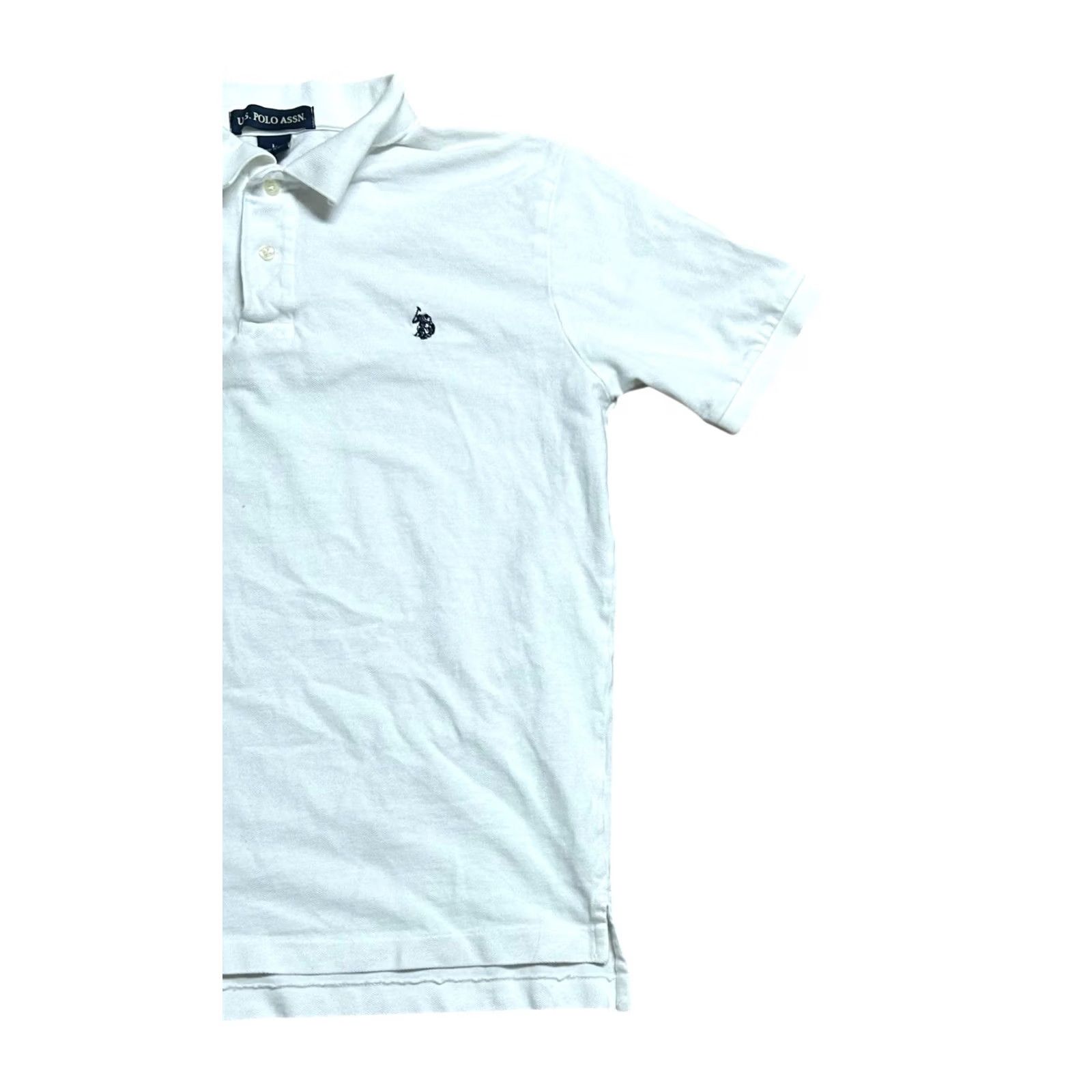 Vintage US Polo Assn Polo Shirt Short Sleeve White Large Womens Golf Polo Shirt Regular Fit 100% Cotton Size L / US 10 / IT 46 - 3 Thumbnail