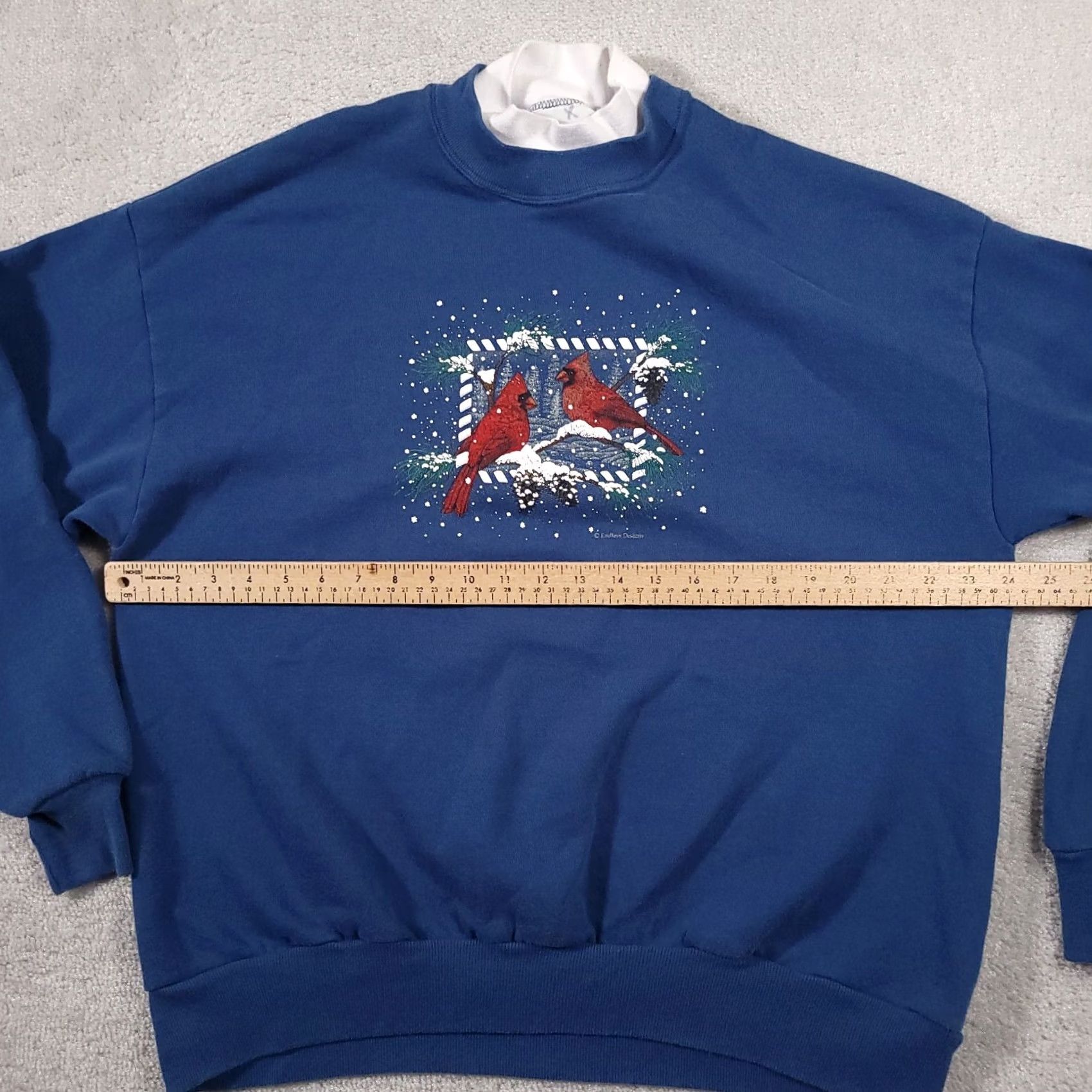 Vintage VINTAGE Pleasant Shade Grandma Sweatshirt Women XL Blue Winter Snow Birds USA Sweatshirt Pullover Crew Neck Long Sleeve Casual All Seasons Mens/Womens Size XL / US 12-14 / IT 48-50 - 7 Thumbnail