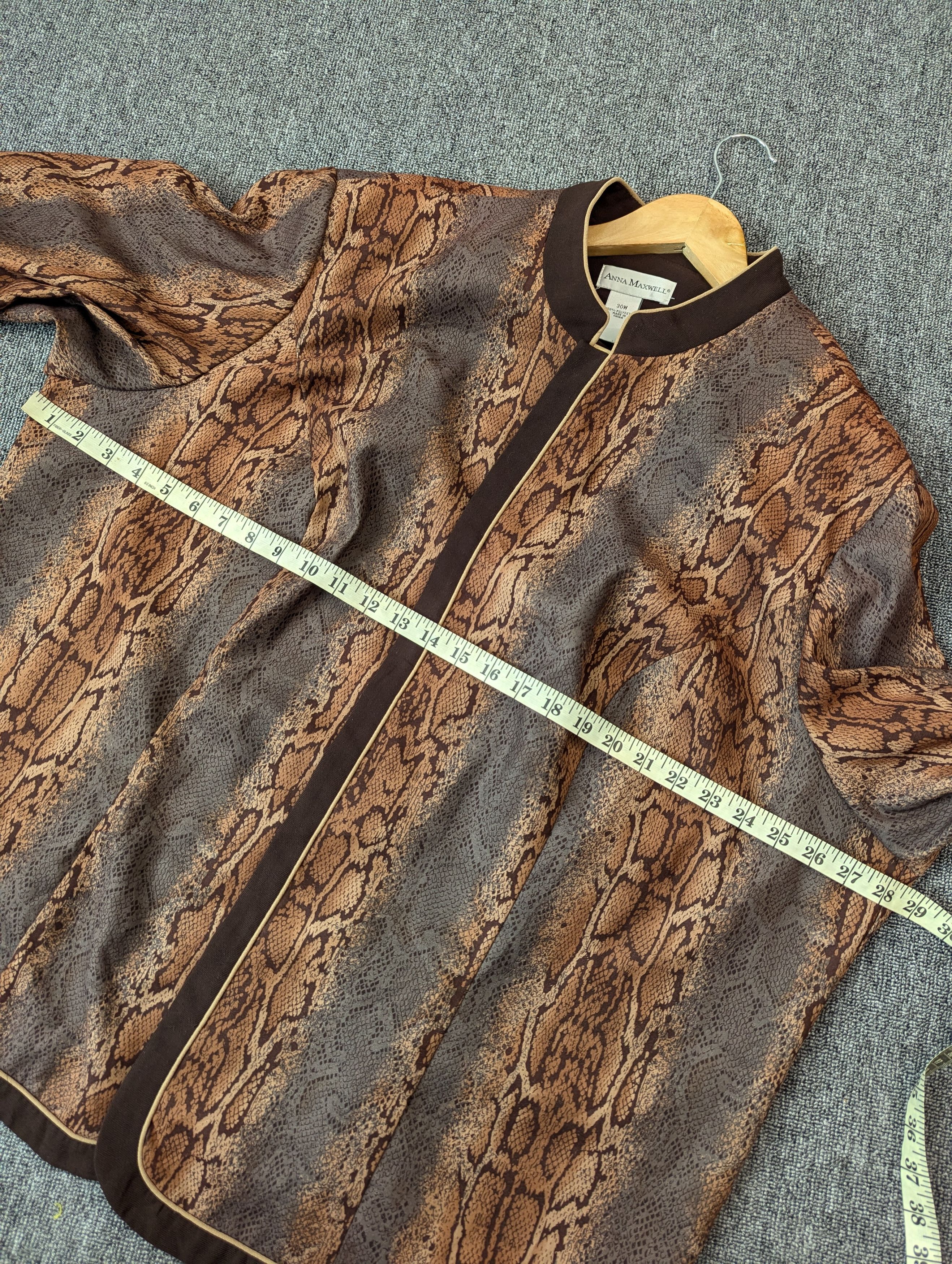 Vintage Vintage Anna Maxwell Snake Printed Kimono Cardigan Jacket Size 4XL / US 24-26 - 10 Thumbnail