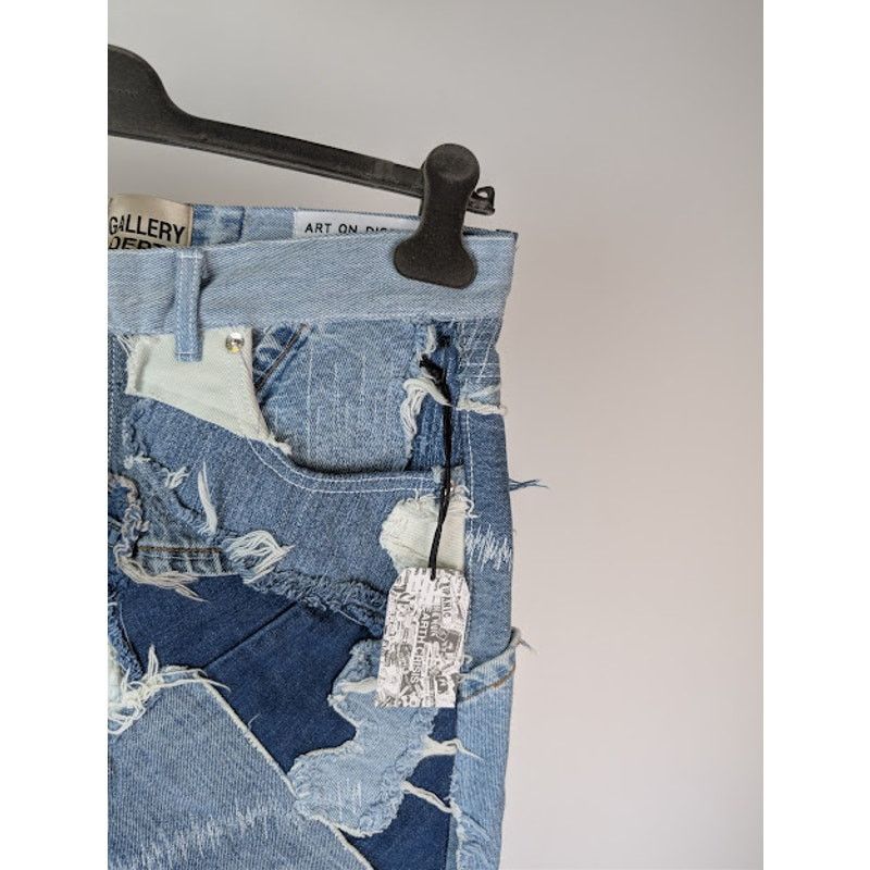 Gallery Dept. o1rshd1 Logan Distressed Patchwork Denim Jeans in Indigo Size US 32 / EU 48 - 5 Thumbnail