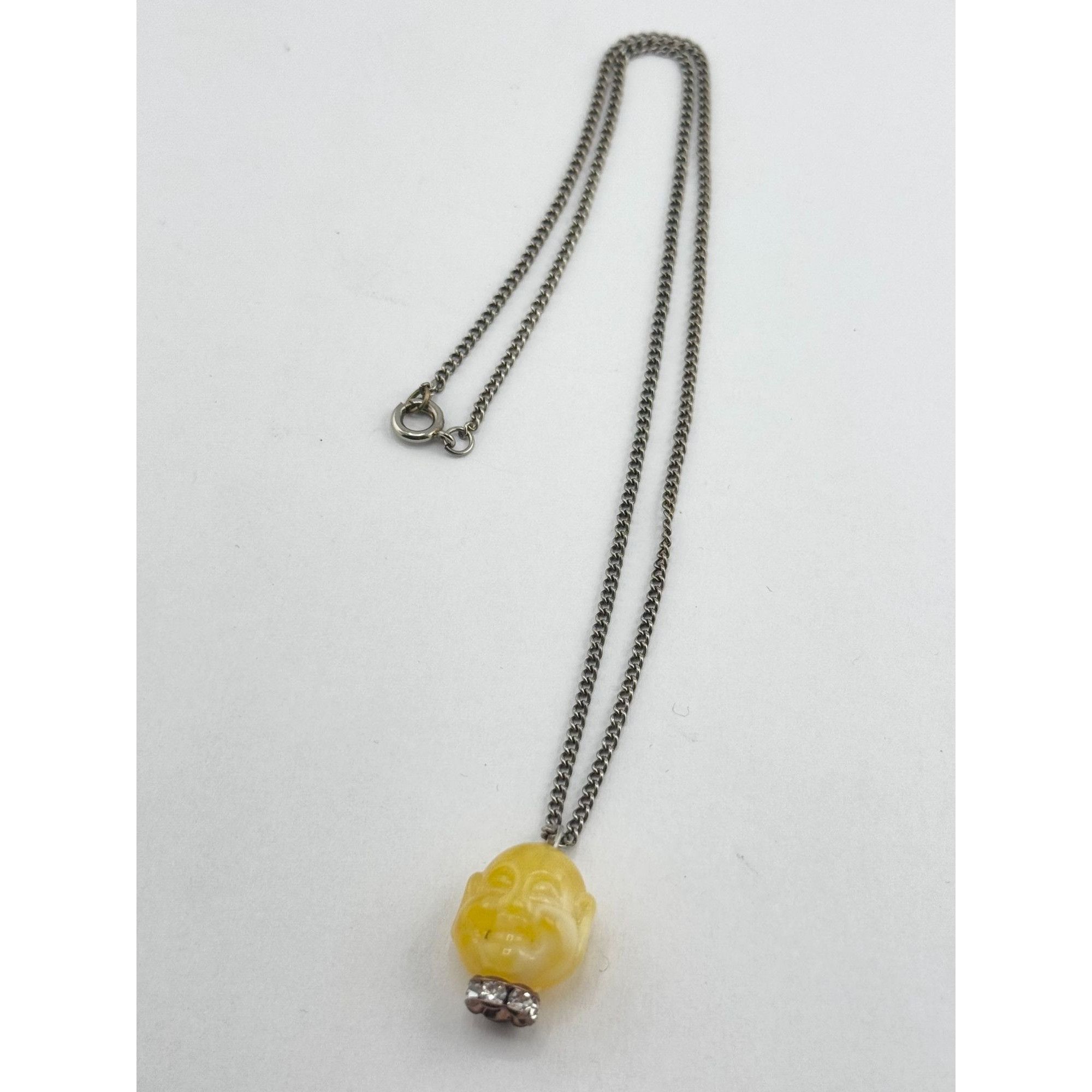 Vintage Vintage orange rhinestone Buddha charm necklace Size ONE SIZE - 2 Thumbnail