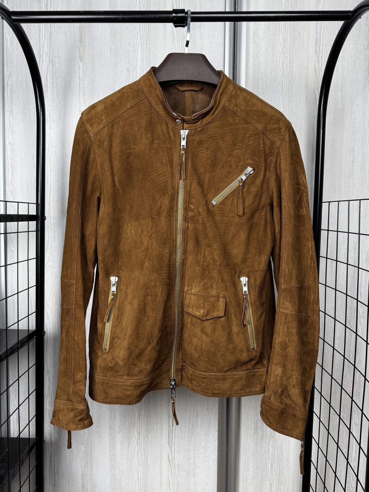 Officina36 Officina 36 brown leather suede biker bomber jacket Size US M / EU 48-50 / 2 - 1 Thumbnail