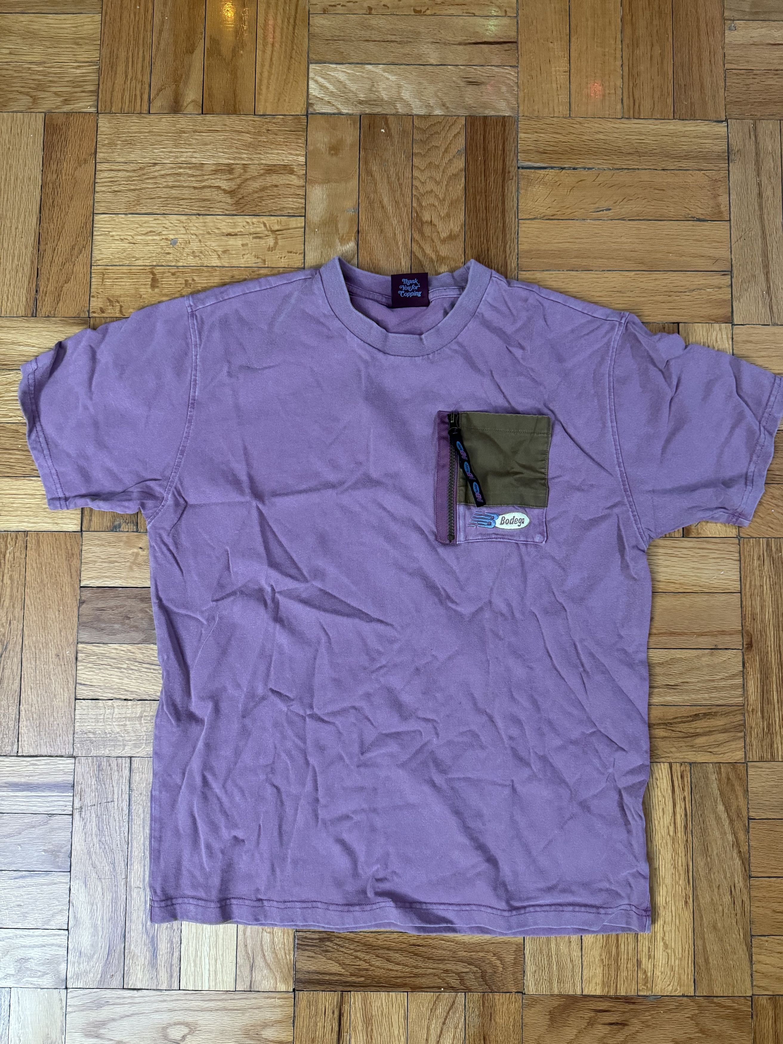 image of Bodega x New Balance Pocket Tee in Purple, Men's (Size Medium)