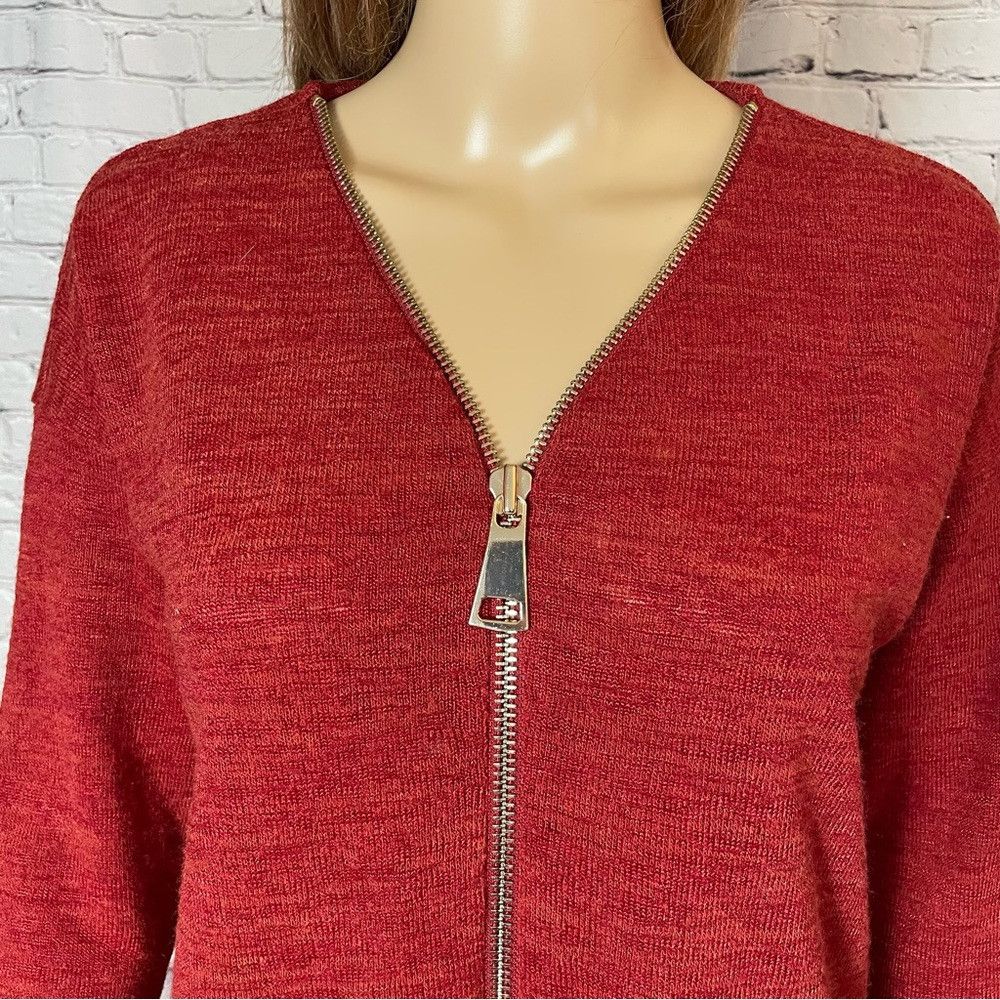 Other Soft Surroundings Valentina Zip Red Sweater Size XS Size XS / US 0-2 / IT 36-38 - 4 Thumbnail