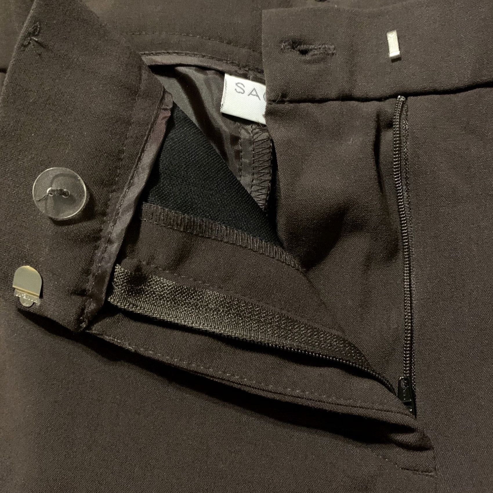 Vintage Sag Harbor Pants Women 10P Brown Petite Stretch Straight Leg Trousers 780 Dress Pants Slimming Pockets Belt Loops Size 32" / US 10 / IT 46 - 2 Thumbnail