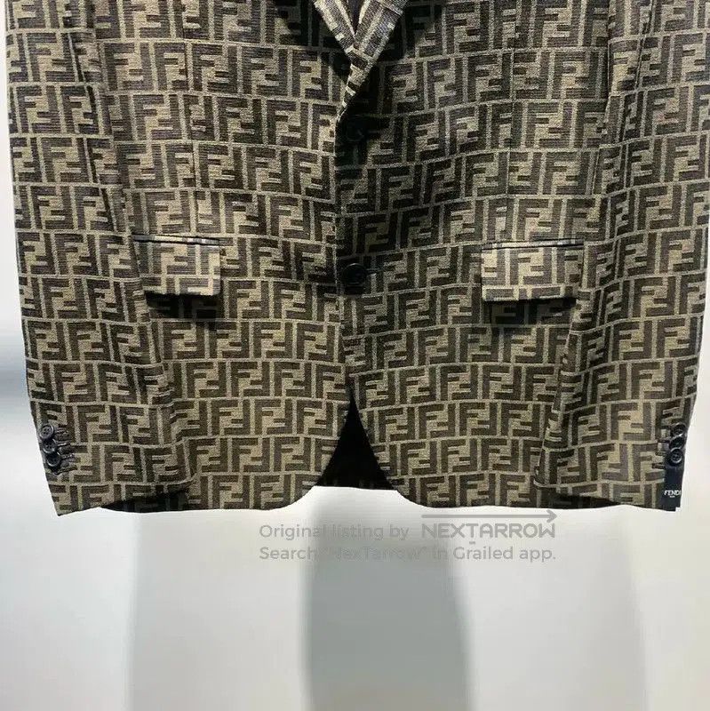 Fendi Fendi Graphic Khaki Cotton Blazer for Men . Size US M / EU 48-50 / 2 - 4 Thumbnail